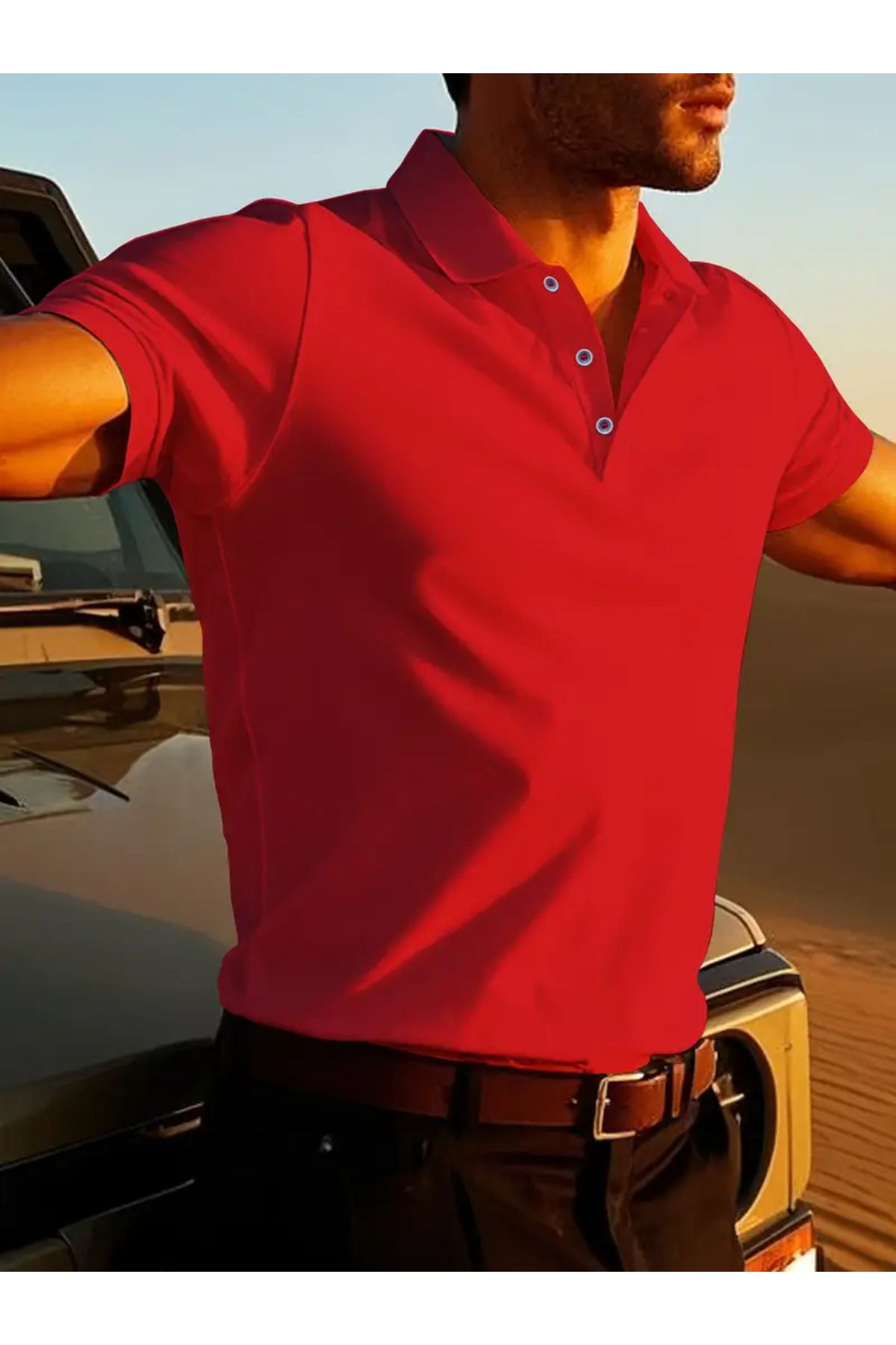 LEIVOR Polo Yaka Regular Fit Erkek Pamuk T-shirt