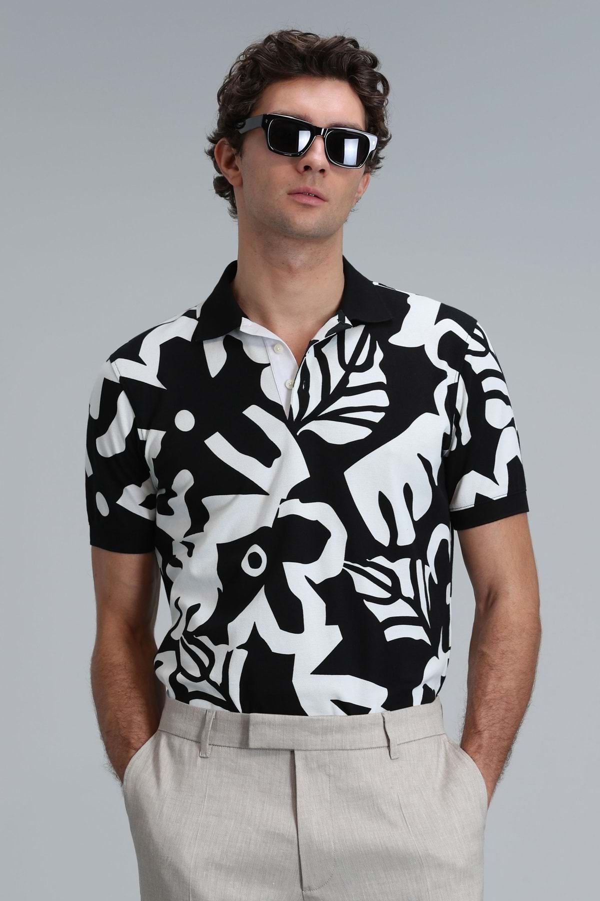 Lufian 111040169 Lındon Smart Polo Yaka Tişort Erkek T-Shirt SİYAH