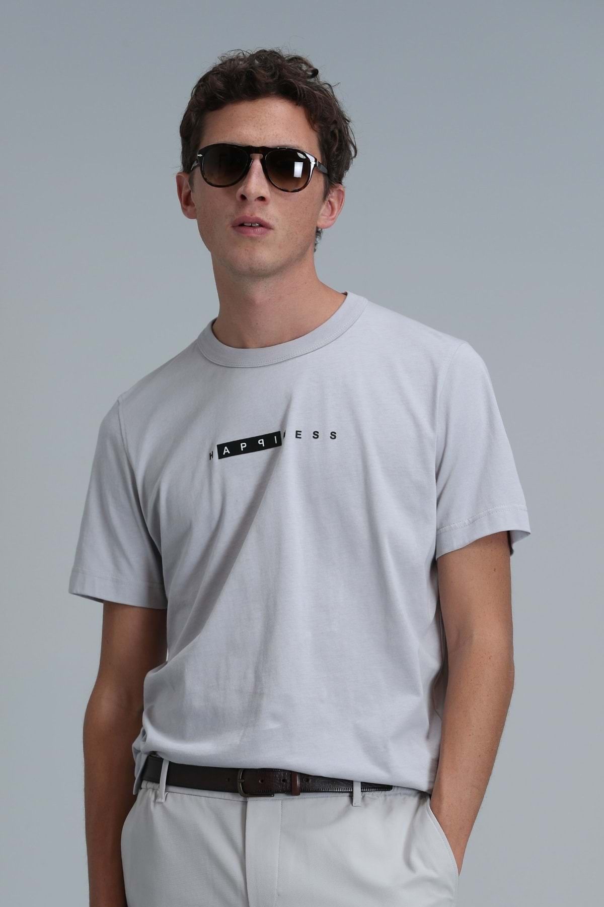 Lufian 111020206 Kane Modern Grafik T- Shirt Erkek T-Shirt TAŞ
