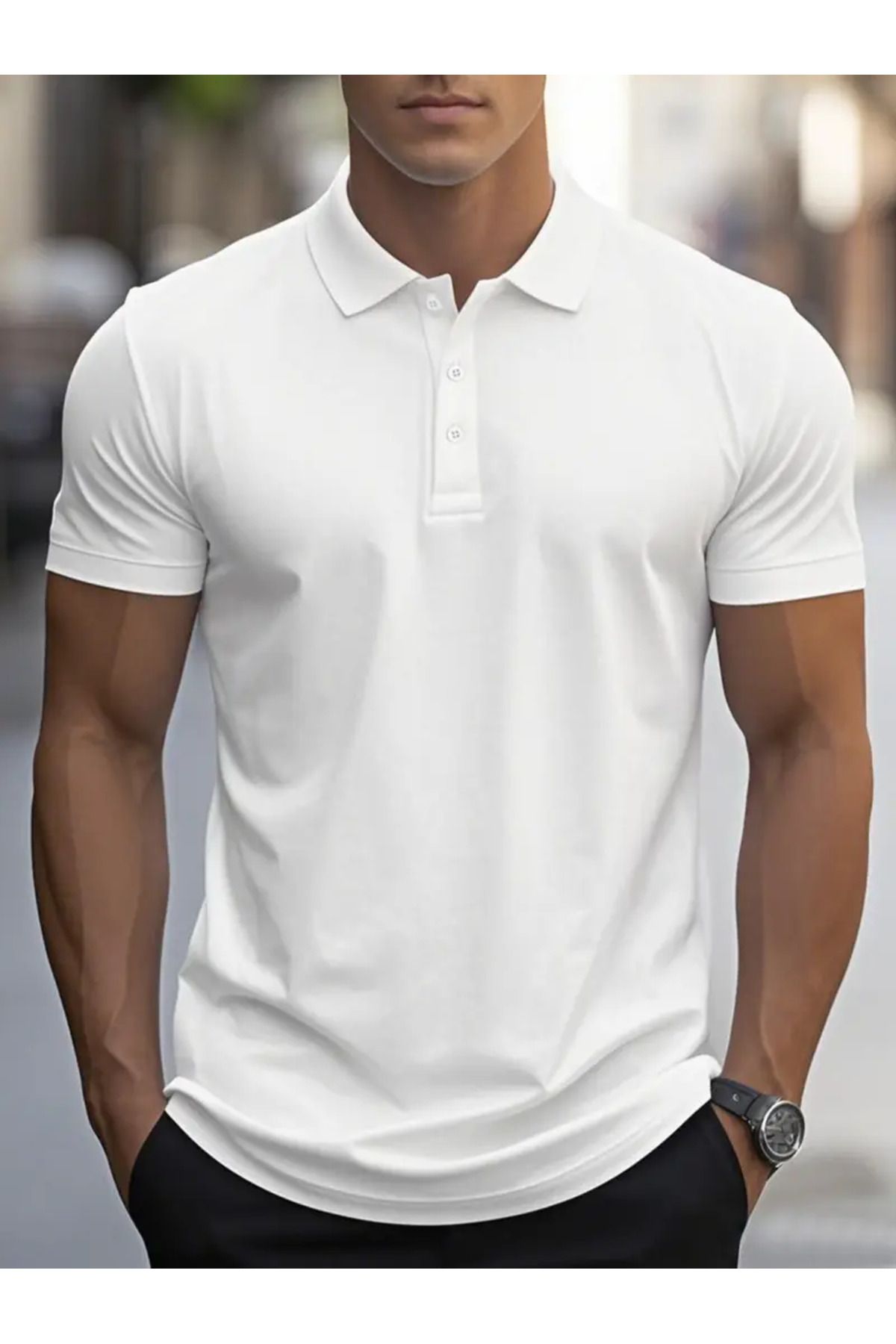 LEIVOR Polo Yaka Regular Fit Erkek Pamuk T-shirt
