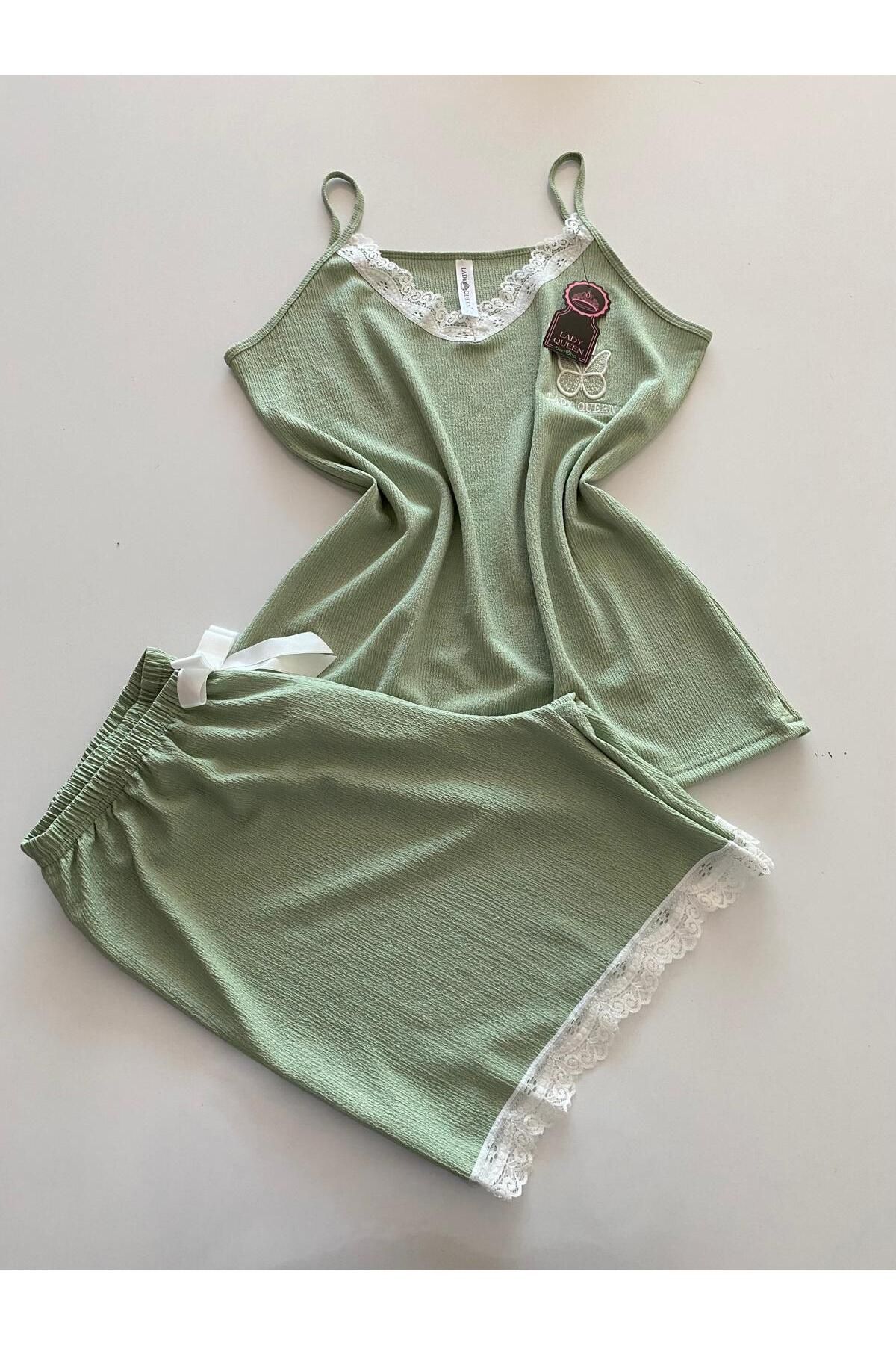Lady Queen bürümcük şortlu pijama takımı