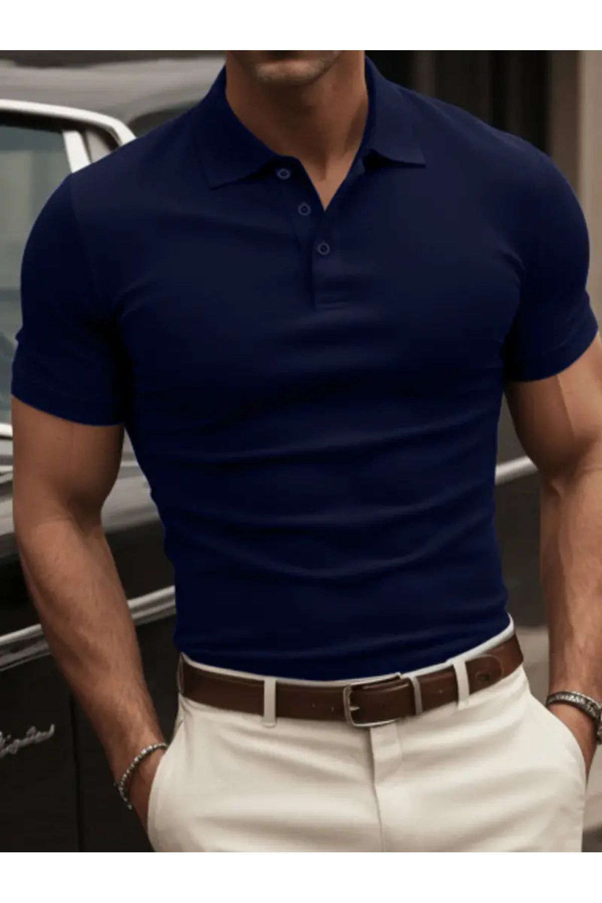 LEIVOR Polo Yaka Regular Fit Erkek Pamuk T-shirt