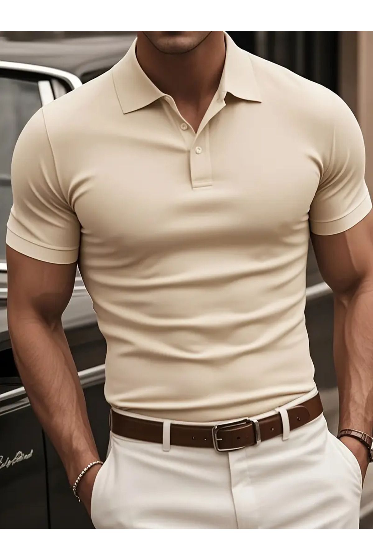 LEIVOR Polo Yaka Regular Fit Erkek Pamuk T-shirt