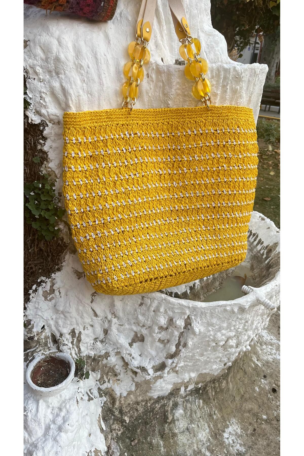 ipek butik İpek butik Sarı plaj çantası