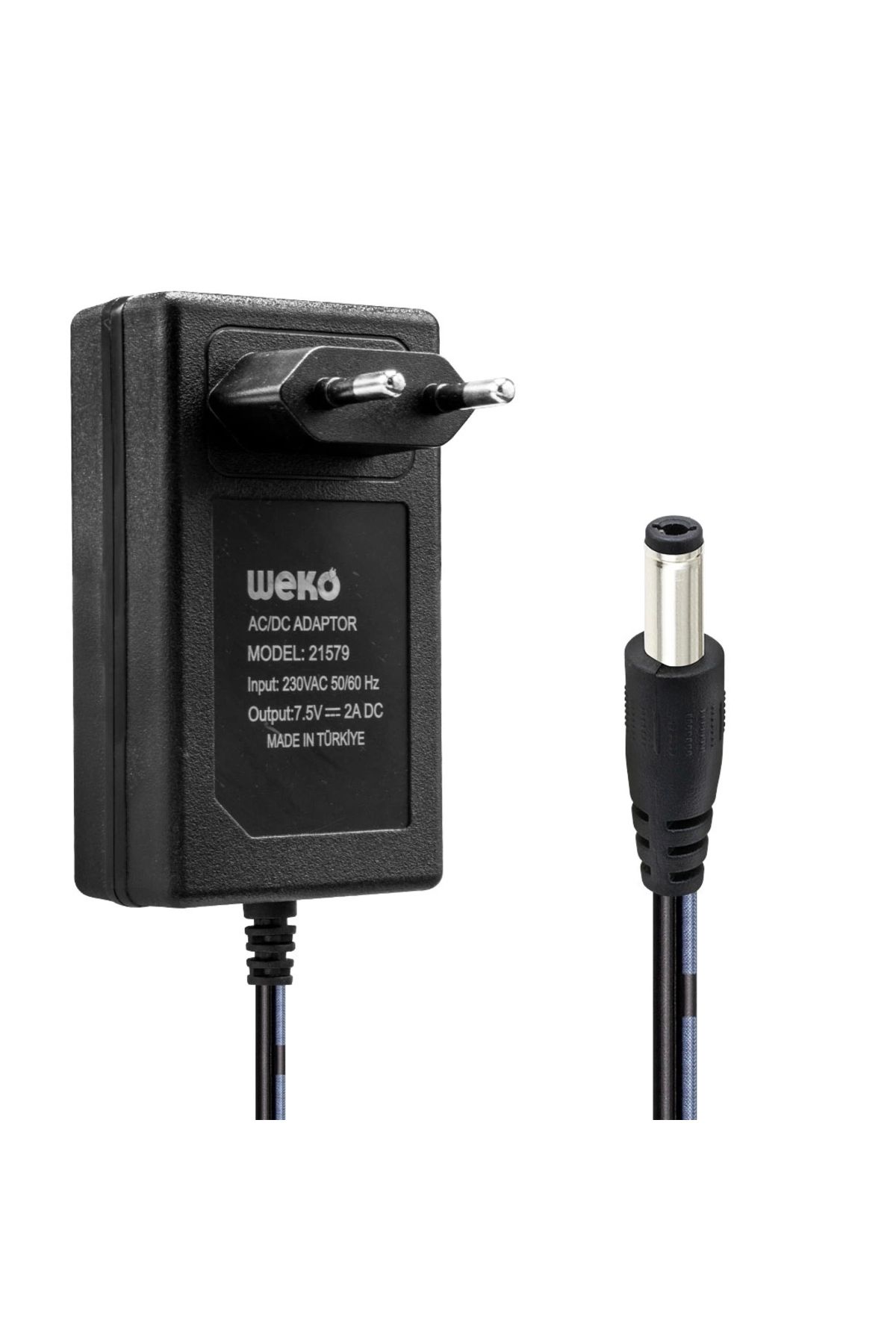 STOREMAX 7.5 VOLT - 2 AMPER 5.5*2.5 UÇLU YERLİ ÜRETİM PRİZ TİPİ ADAPTÖR (5047)