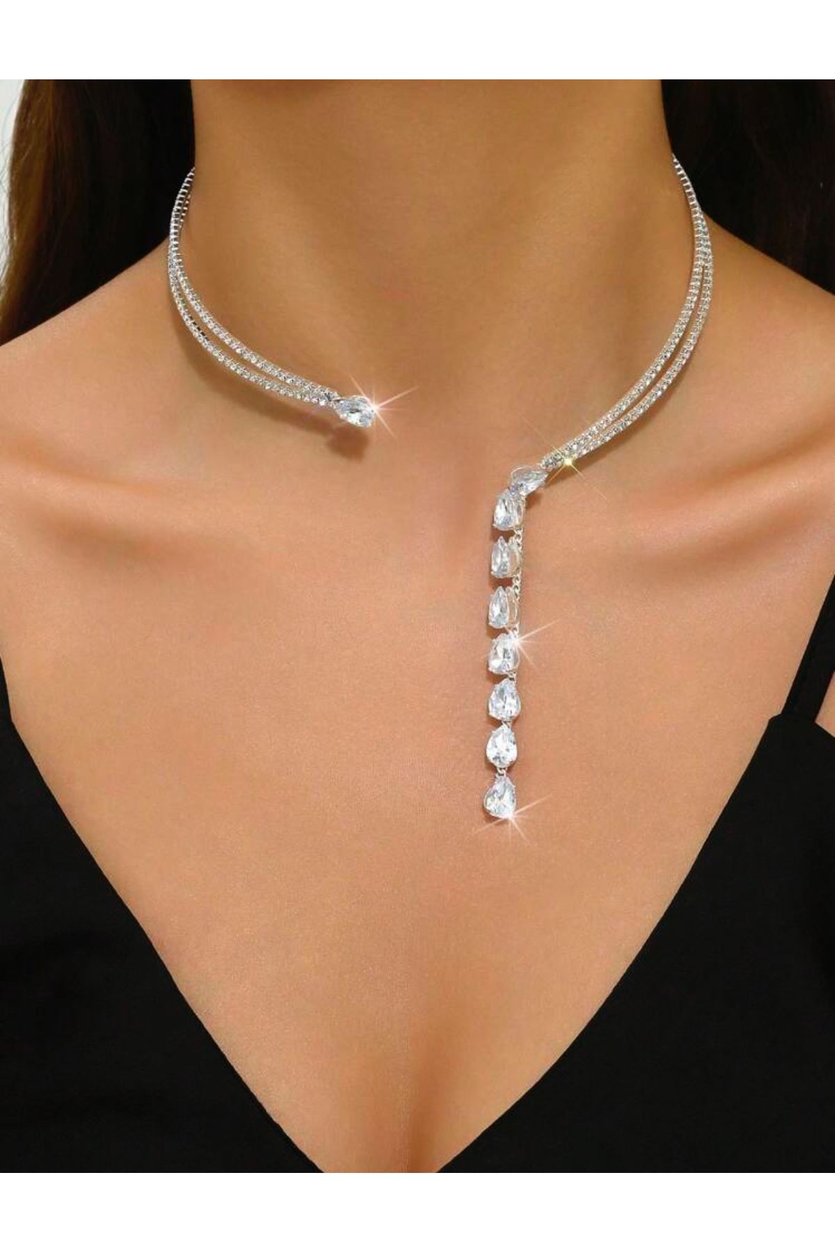 La Saade Y2k Rhinestone Taşlı Elit Şık Choker