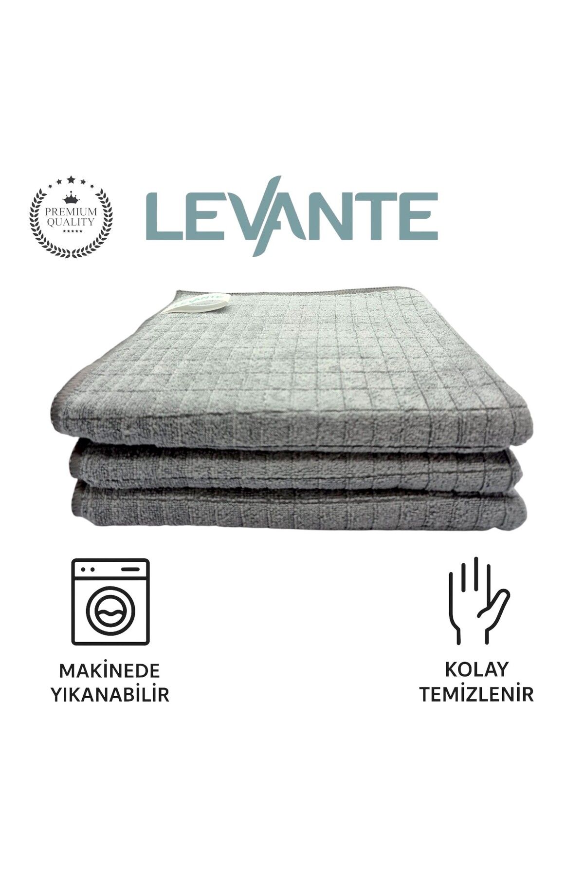 Levante Mikrofiber Mutfak Temizlik Bezi – 40x40 cm | Leke Tutmaz, Koku Yapmaz, Yumuşak Doku