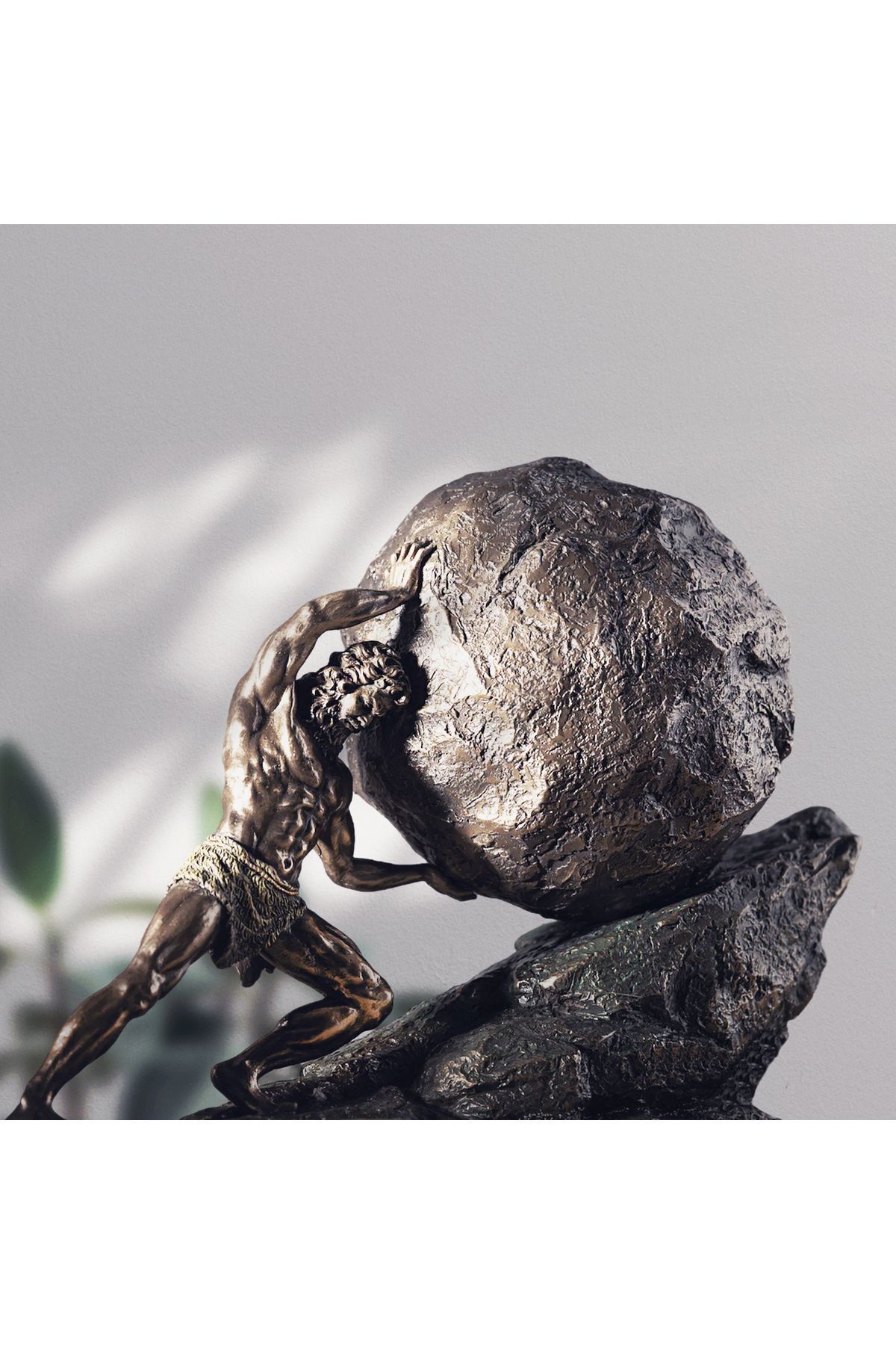 teknotrust Veronese Yunan Mitolojisi Sisyphus Figürü, Bronz El Boyaması, Dekoratif Heykel 28,5x12x20,5 cm