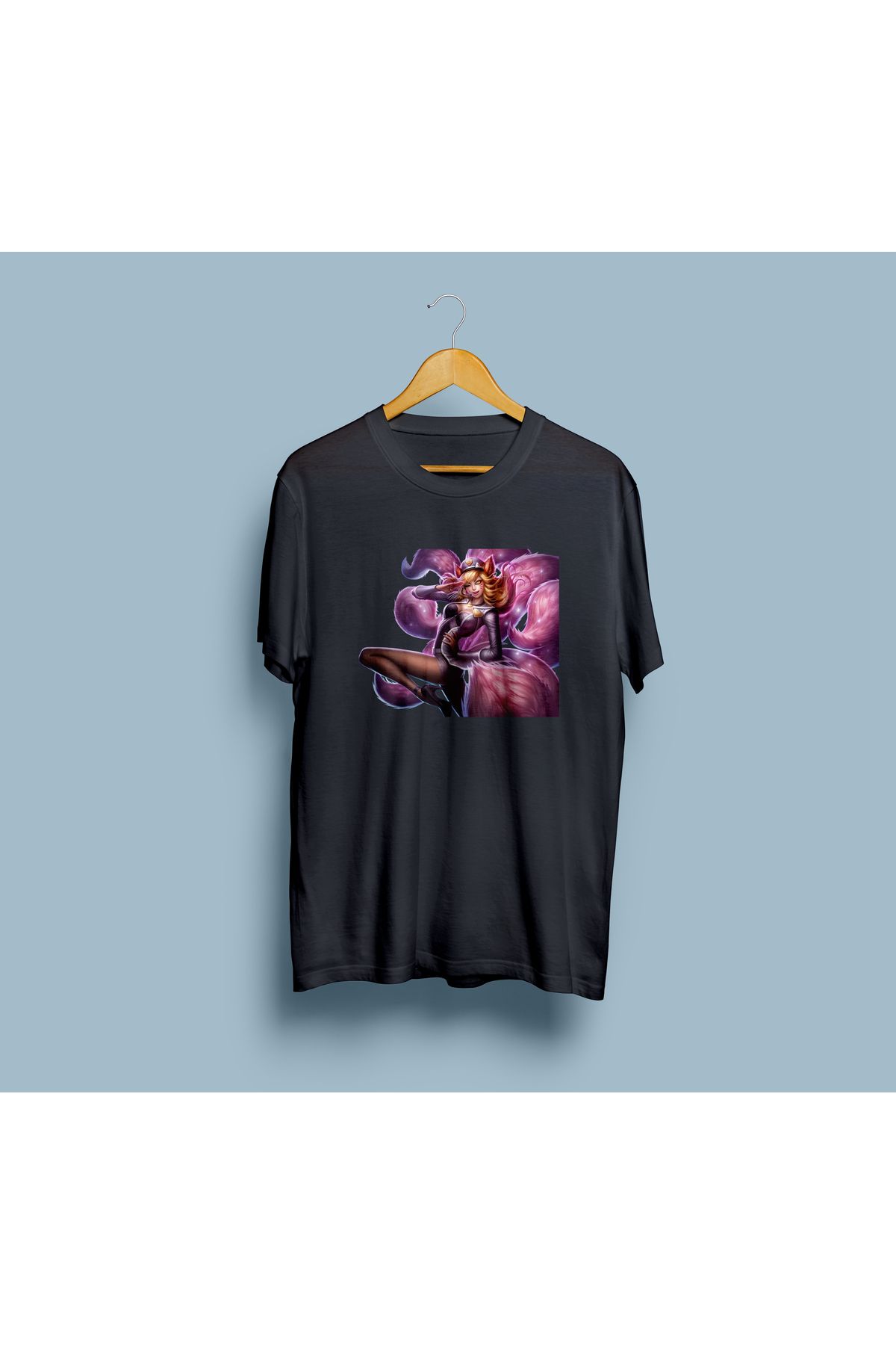 bahriyeli.jpeg Oversize League Of Legends Star Ahri Tasarım unisex T-shirt