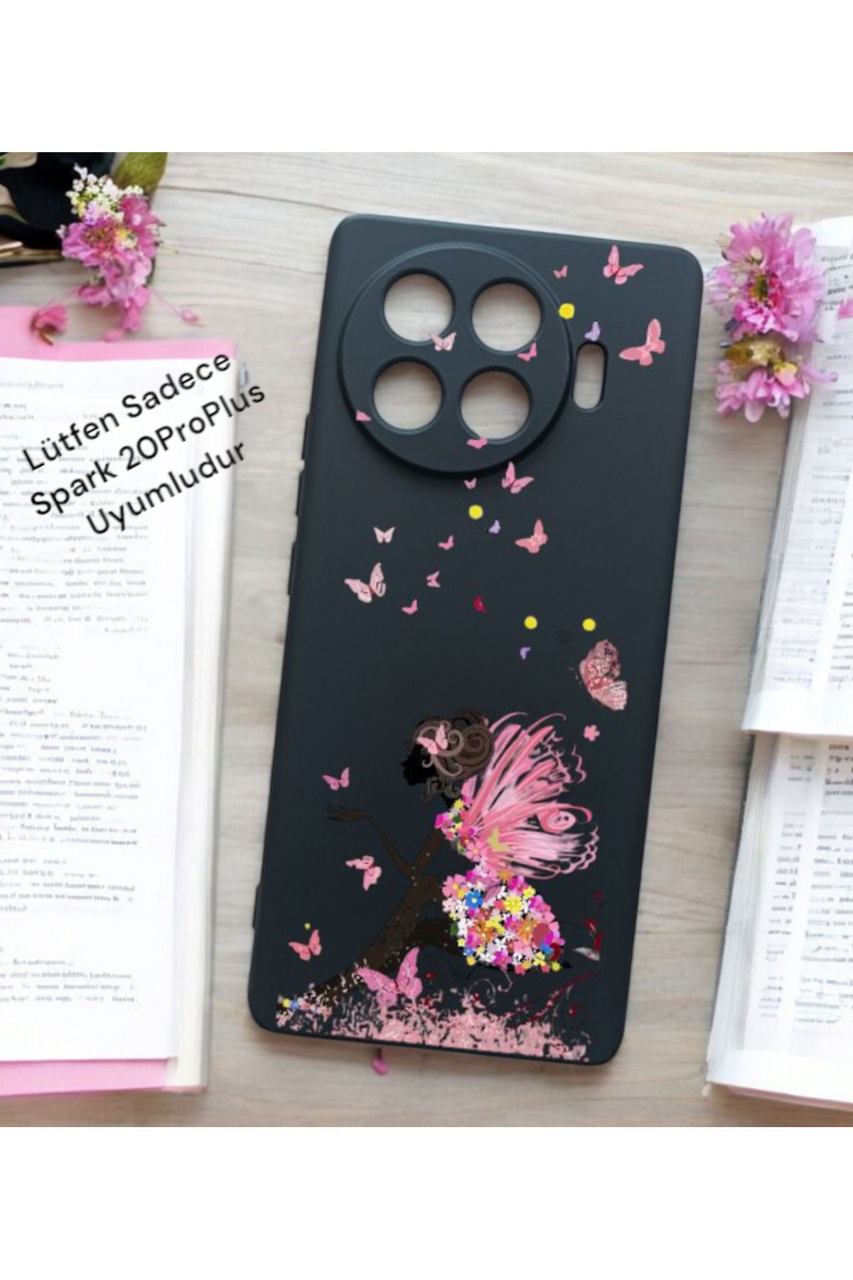 Kılıforyum Tecno Spark 20 Pro Plus Kılıf İçi Kadife Baskılı Kılıf