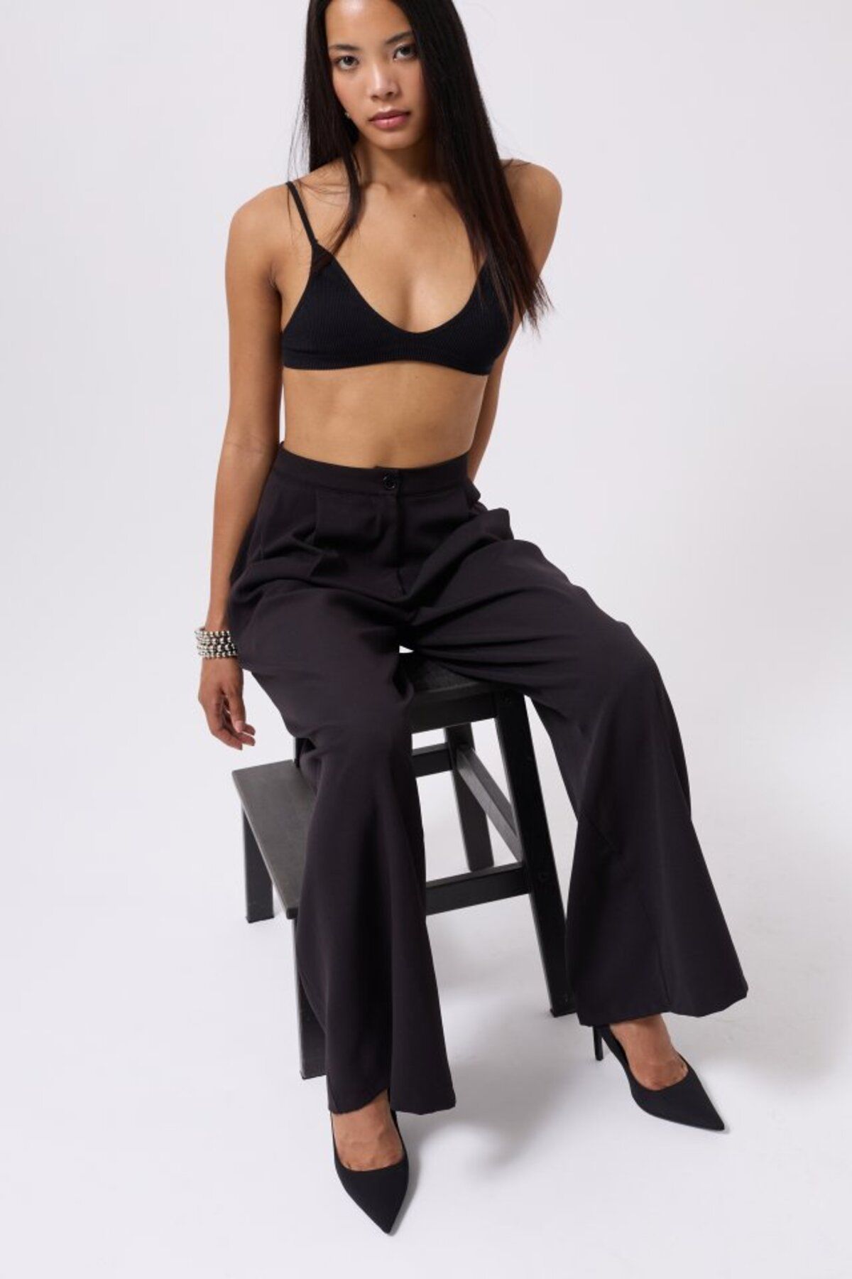 1001moda Casual Yüksek Bel Pantolon