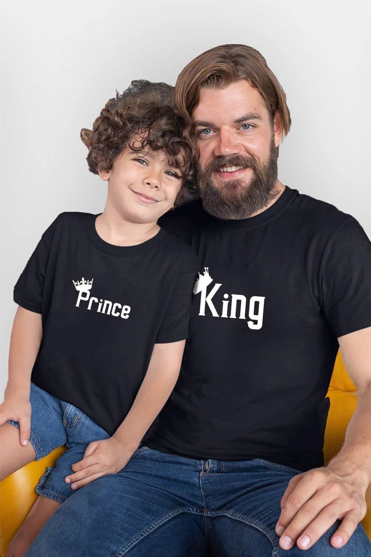 venüsdijital Baba Oğul King Prince Tshirt(tek Ürün Fiyatıdır Kombin Yapmak Için 2 Adet Sepete Ekleyiniz)
