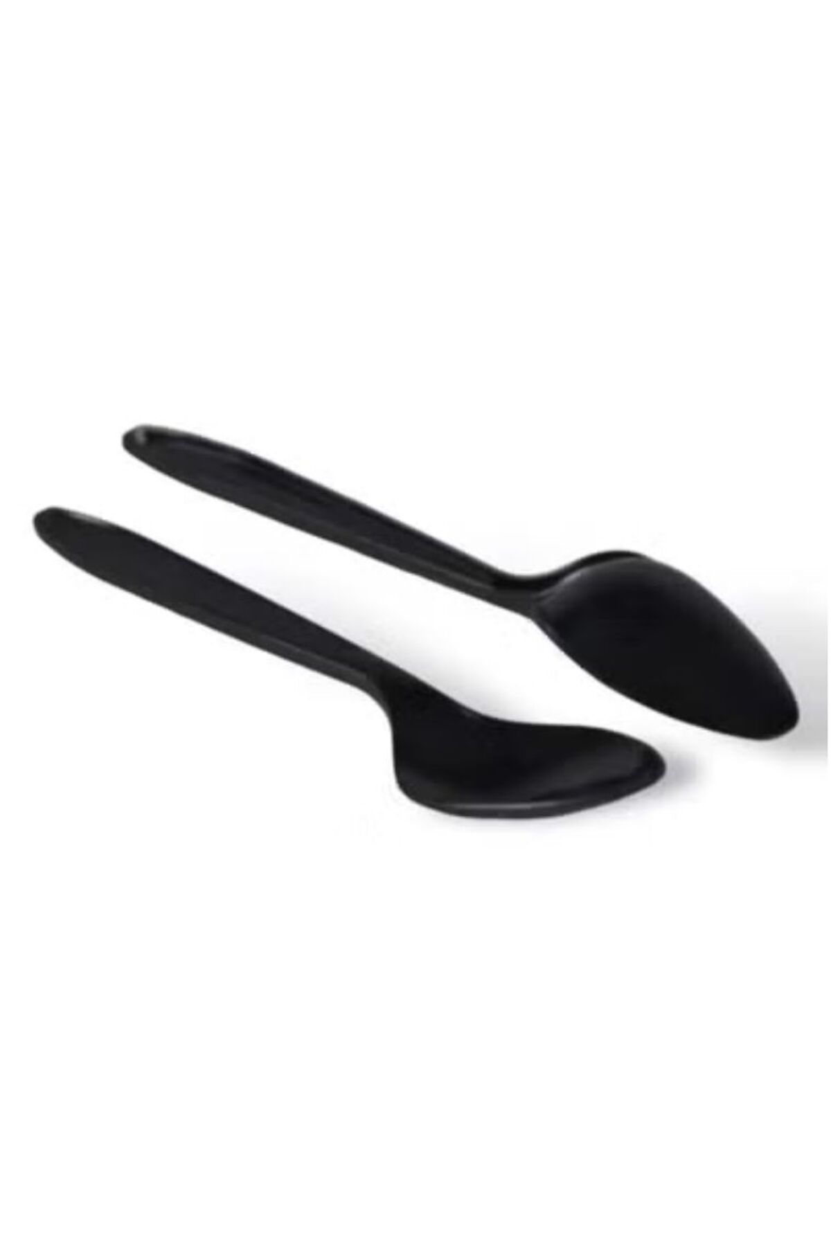 SKP-Large Black Plastic Spoons (50 Count) - Practical and stylish for all occasions. 1