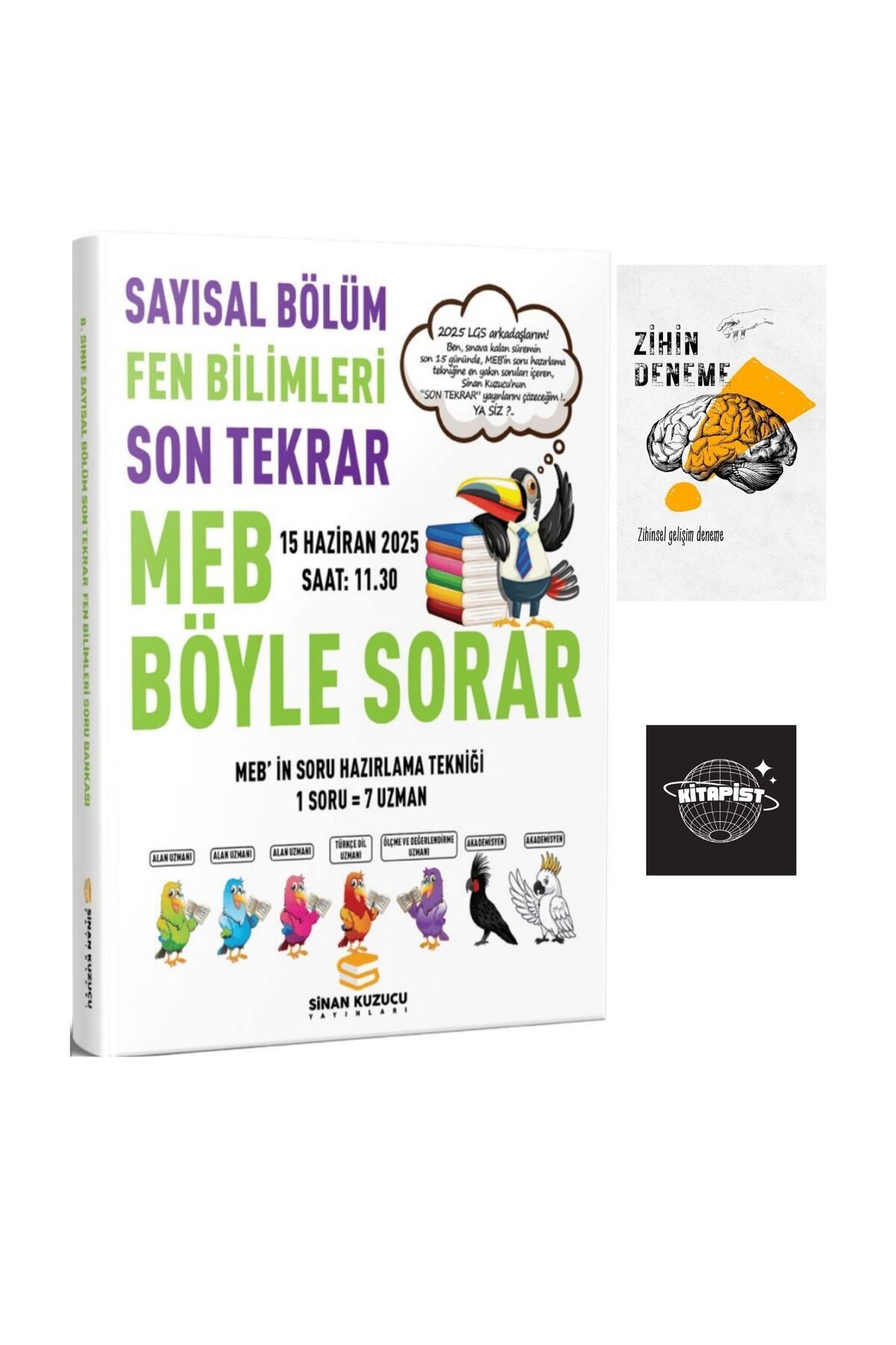 SİNAN KUZUCU YAYINLARI SİNAN KUZUCU LGS SAYISAL FEN BİLİMLERİ SON TEKRAR DENEME+ZİHİNDENEME+SK257
