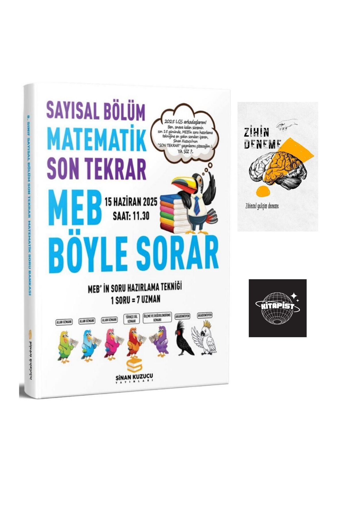 SİNAN KUZUCU YAYINLARI SİNAN KUZUCU LGS SAYISAL MATEMATİK SON TEKRAR DENEME+ZİHİNDENEME+SK237