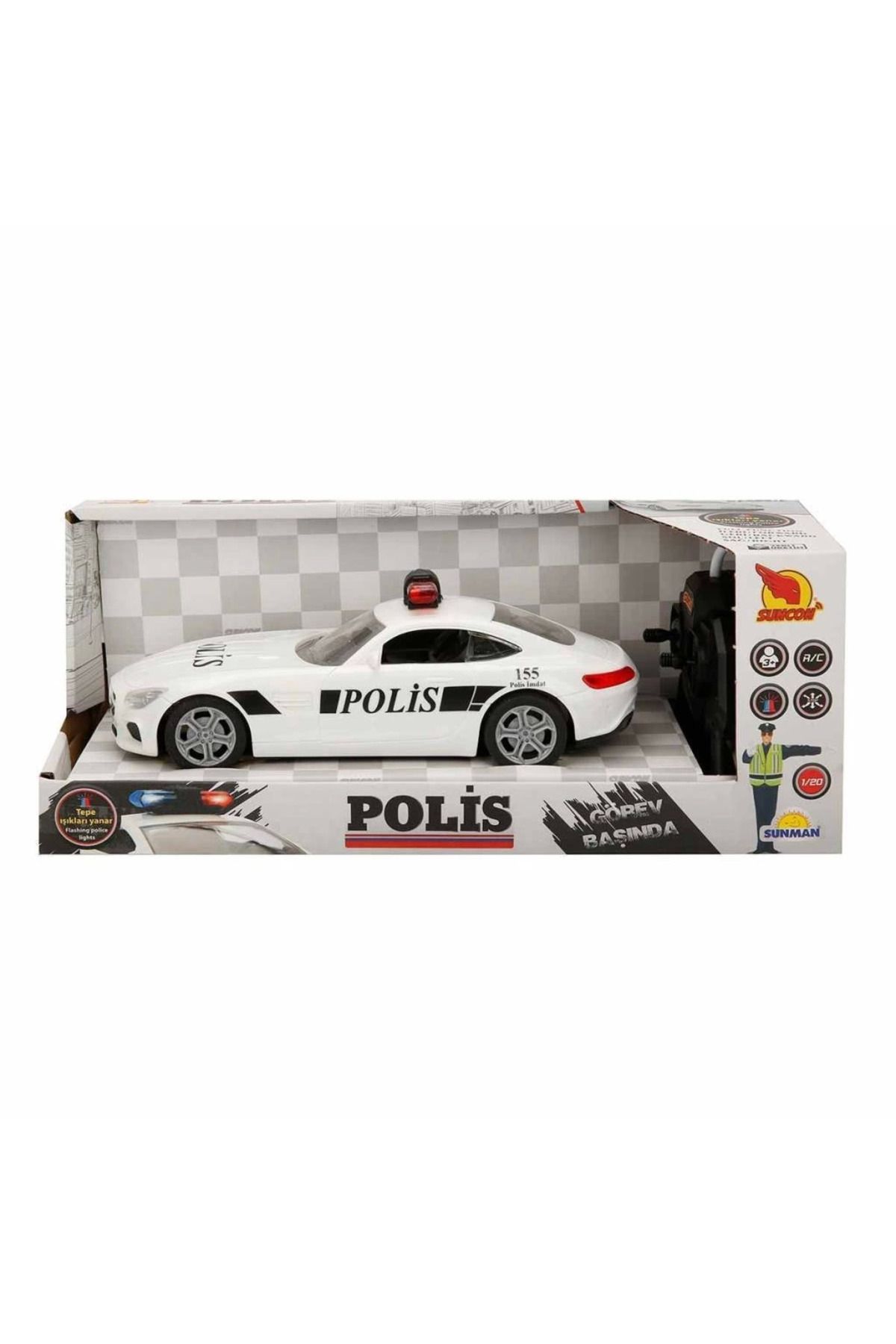 robotrend 20357 Uzaktan Kumandalı Suncon Işıklı Polis Arabası 21 Cm