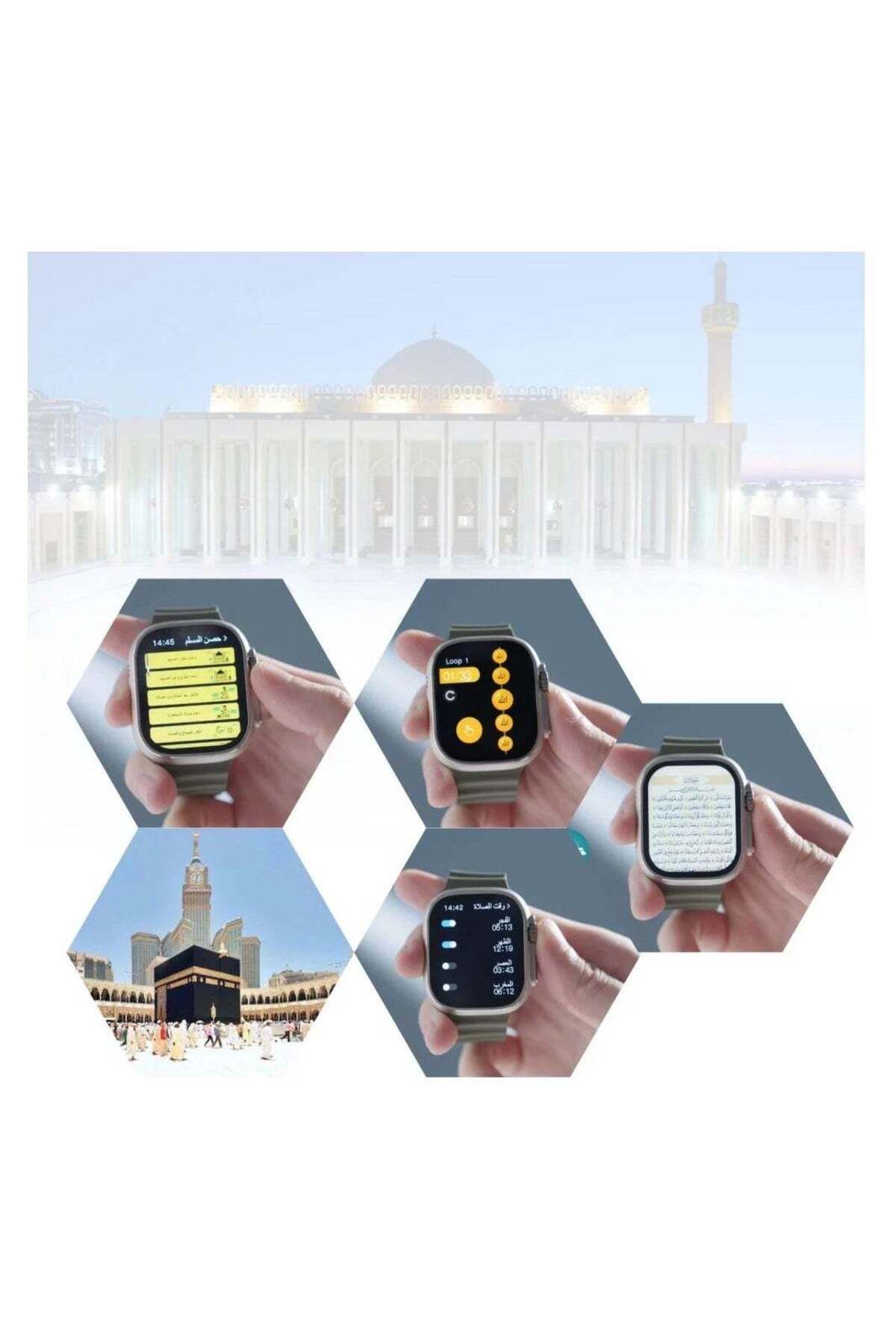 Denx-ساعة MUSLIM WATCH ULTRA الذكية الجديدة من السلسلة 8 بشاشة كاملة تعمل مع نظامي Android و IOS 7