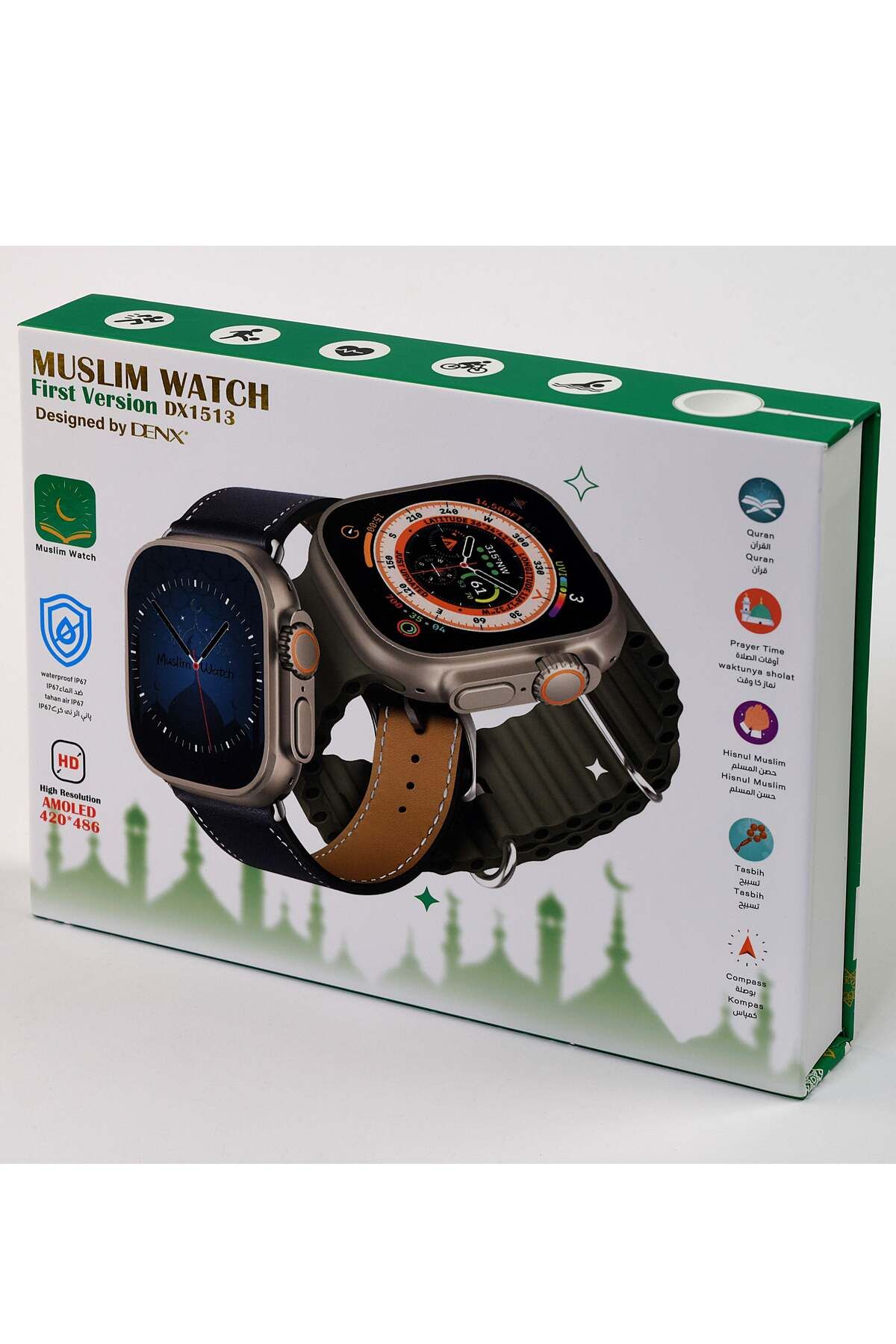 Denx-ساعة MUSLIM WATCH ULTRA الذكية الجديدة من السلسلة 8 بشاشة كاملة تعمل مع نظامي Android و IOS 6
