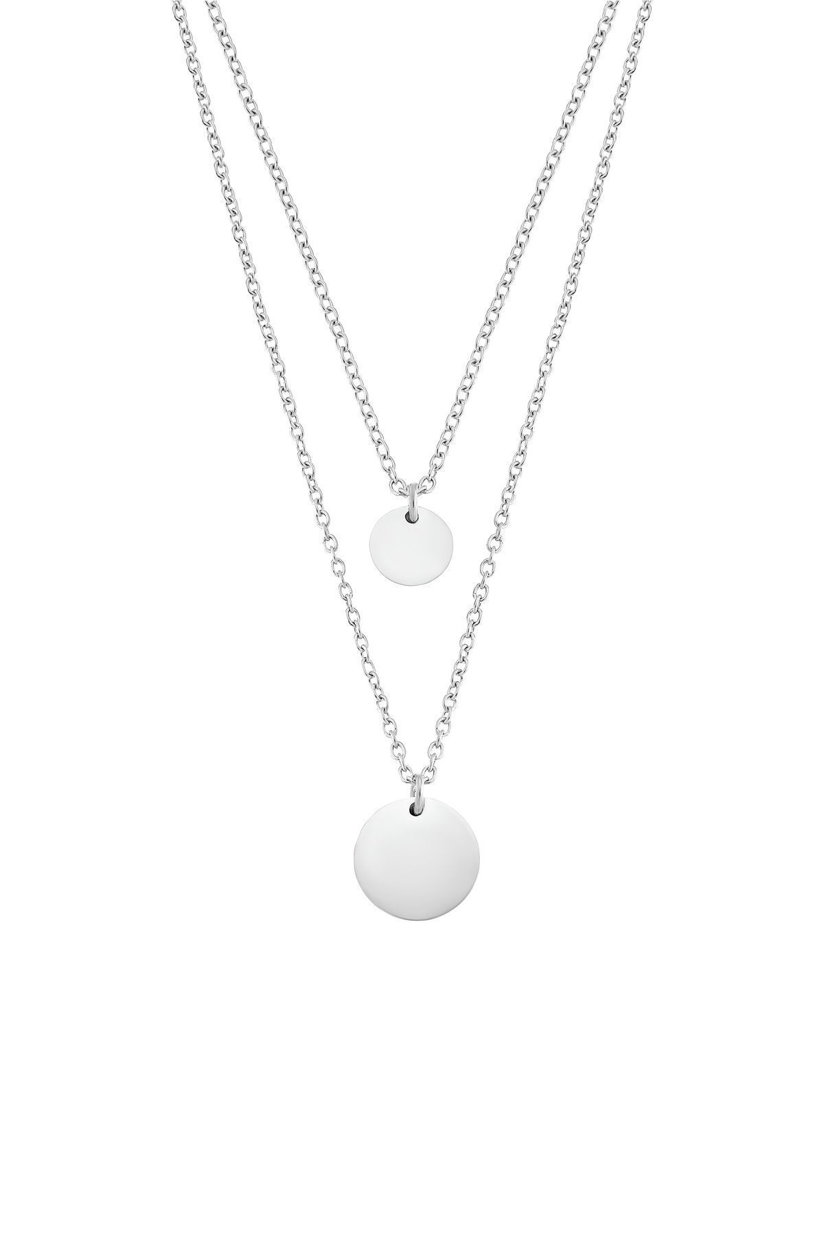 Heideman-Halskette Circle klein gross silberfarben poliert elegant 3