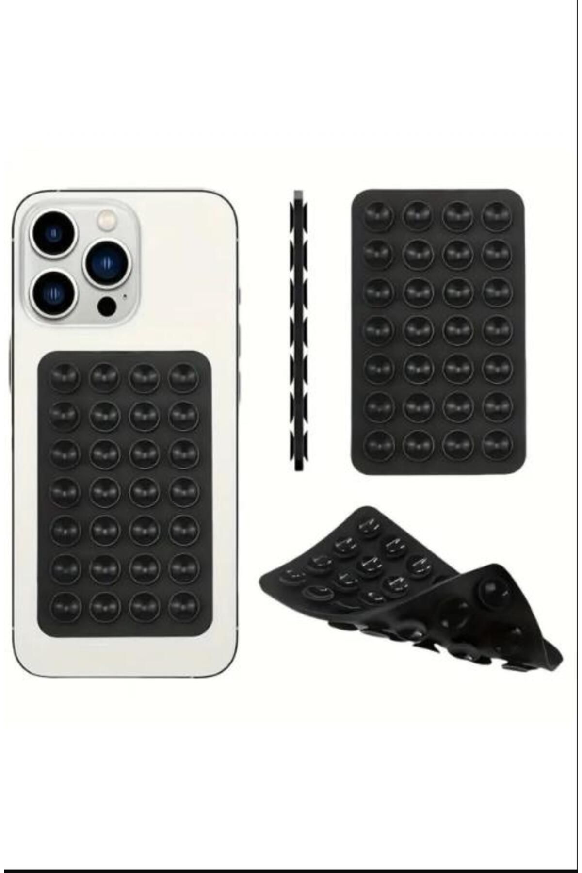 DC TECNO Silikon Vantuzlu Telefon Tutucu Telefon Arkası Ped Siyah