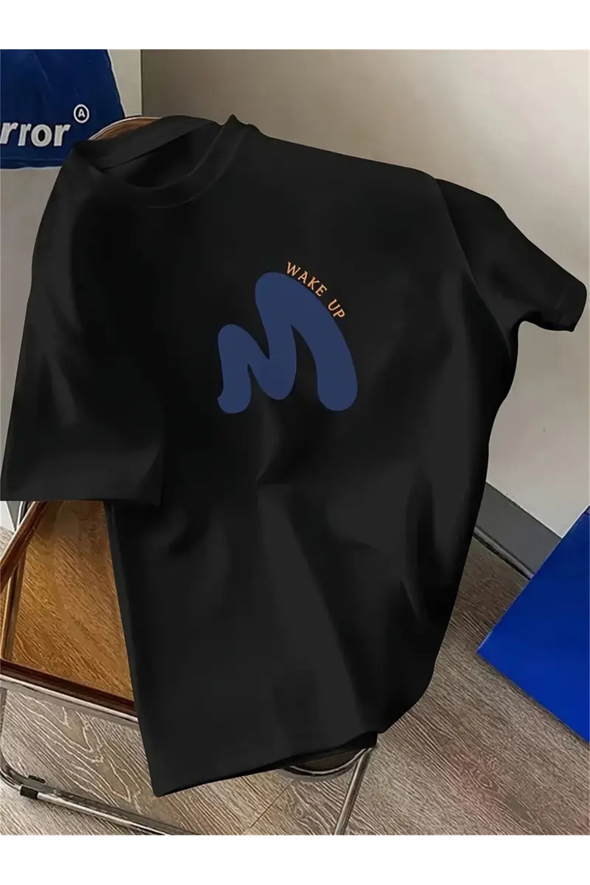 Trend Sizde Unisex Pamuklu Wake Up Ön Baskılı Tasarım Tshirt