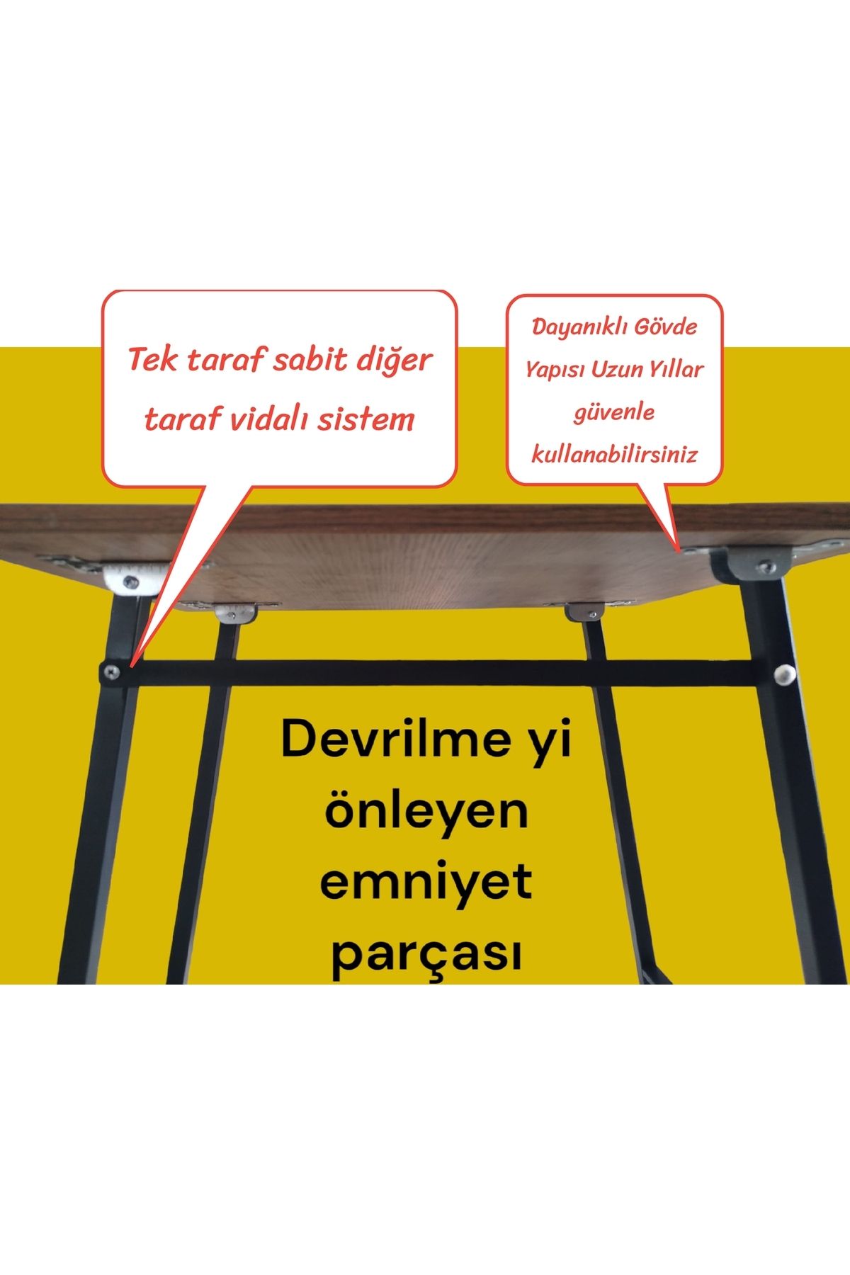 SteelDesing Metal Ayaklı Katlanır Kamp Balkon Bahçe Piknik Masa Sehpa