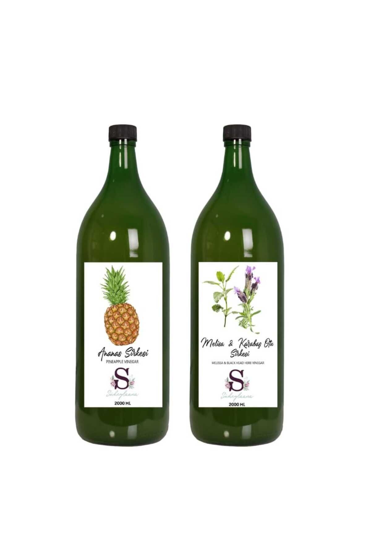 Süheylaana Doğal Ananas Sirkesi 2000 Ml - Doğal Melisa & Karabaş Otu Sirkesi 2000 Ml