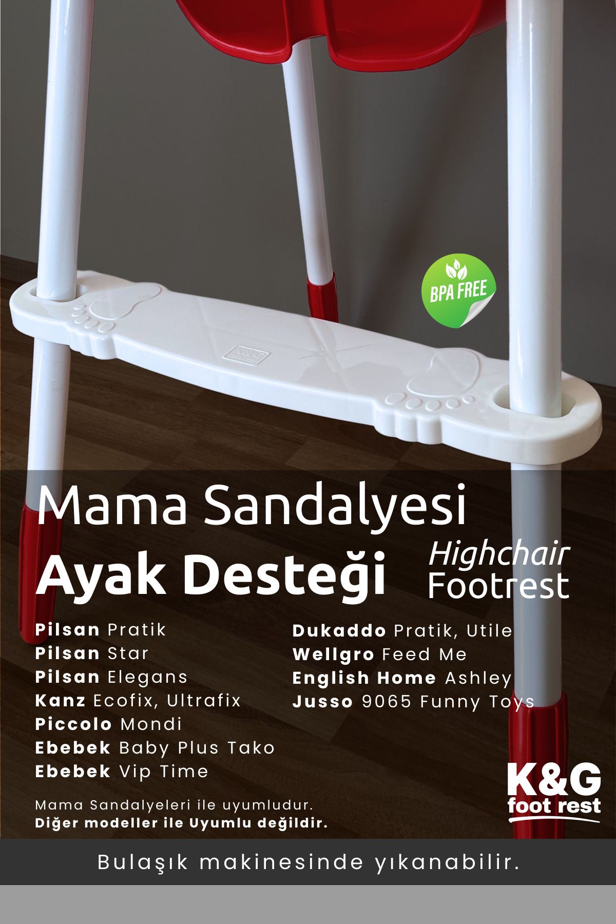 K&G foot rest Mama Sandalyesi Ayak Koyma Dayama Desteği .