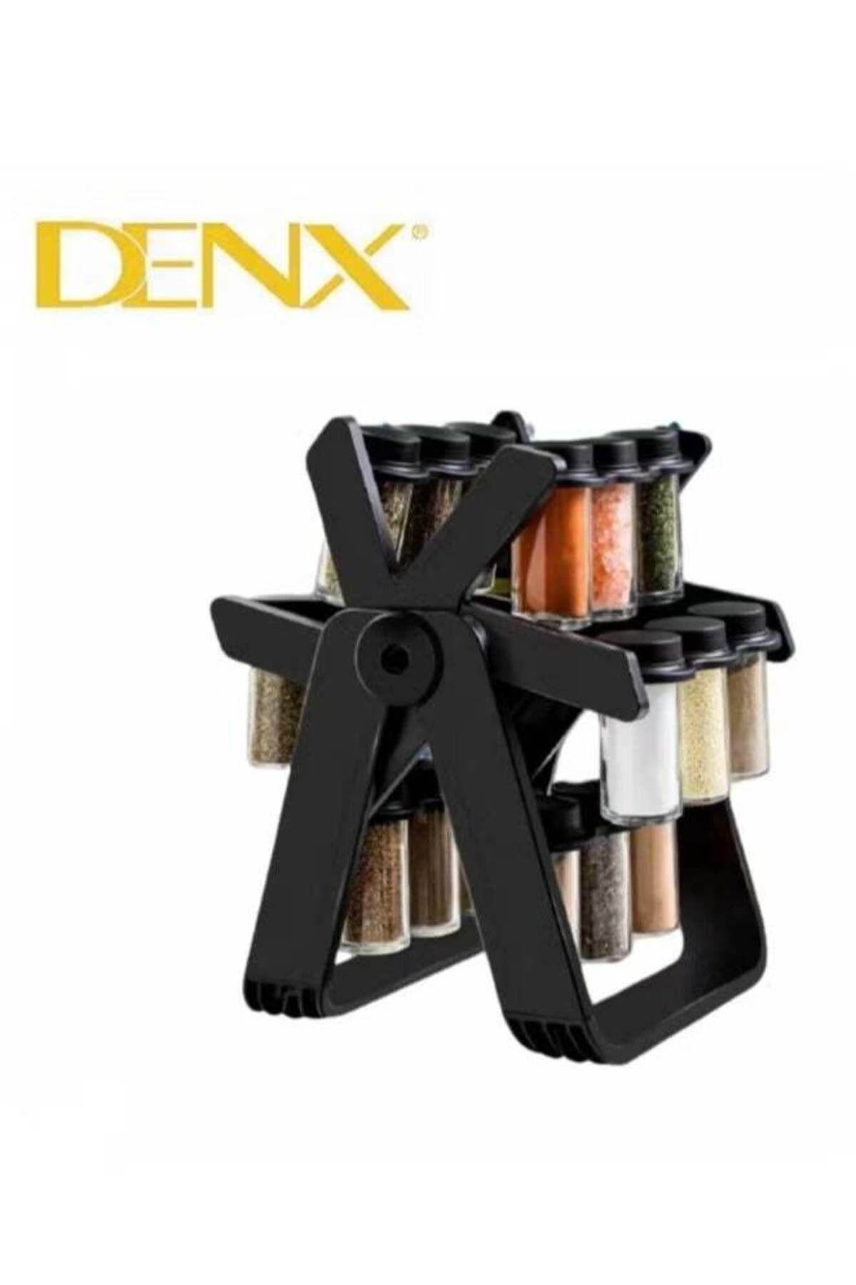 Denx-منظم وحافظة للتوابل والبهارات على شكل عجلة دوارة تحتوي على 18 حاوية 1