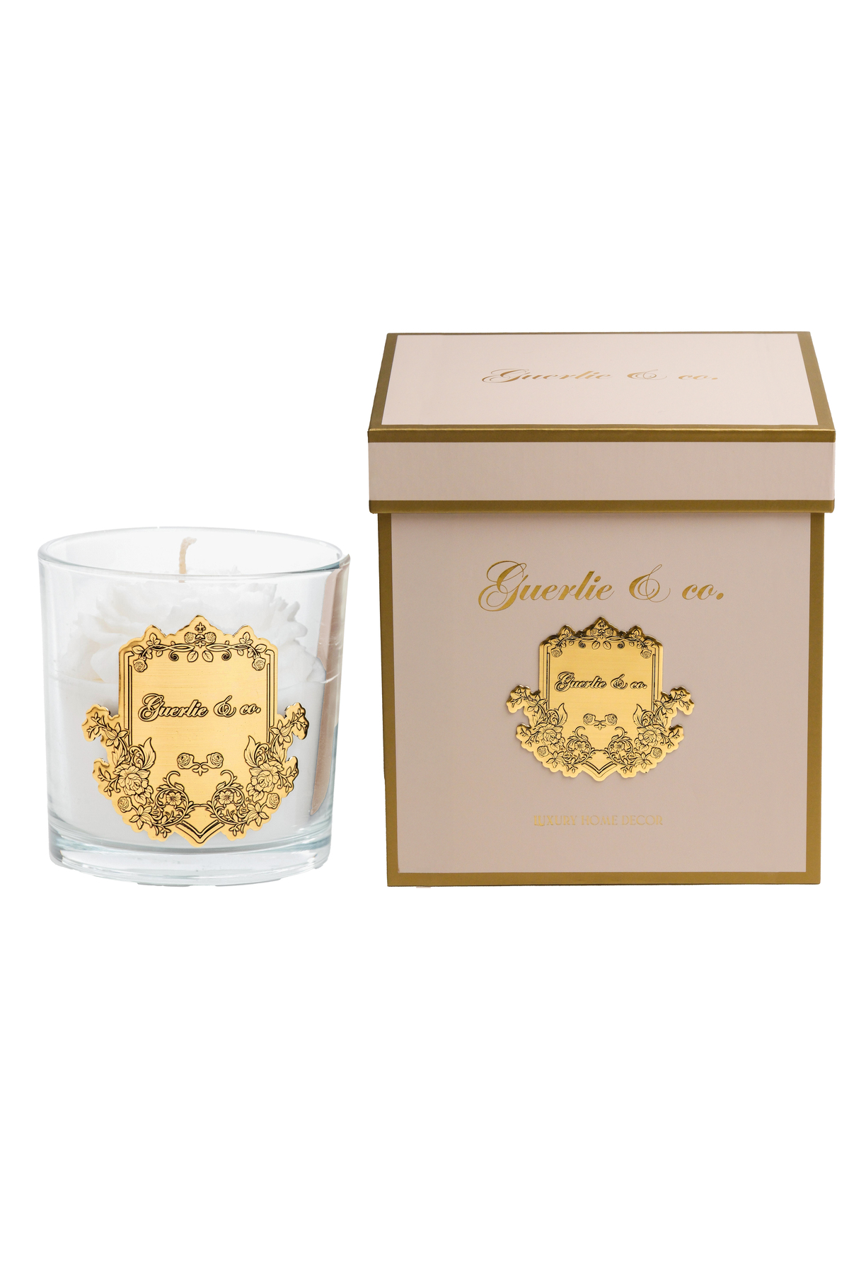 Oversized Peony Candle Gold