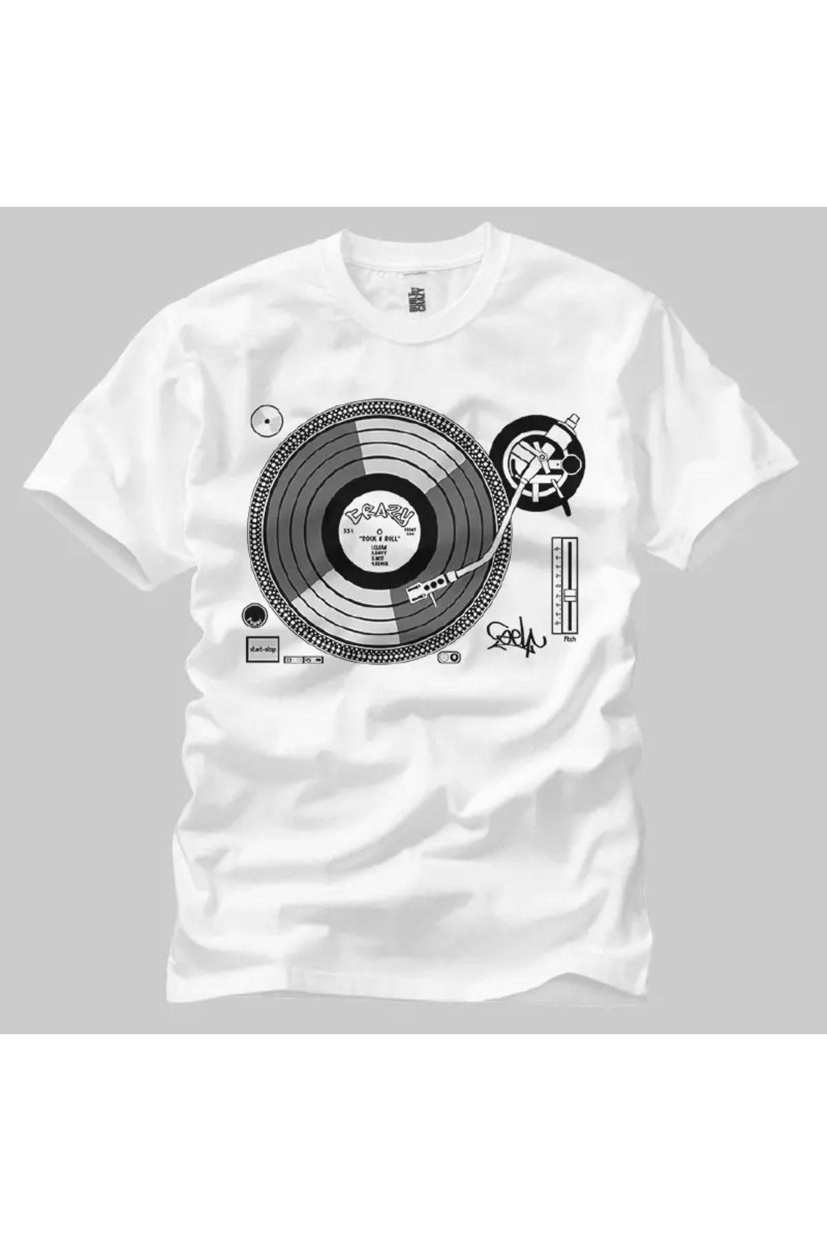Built By Crazy Turntable Grafiti Unisex Tişört