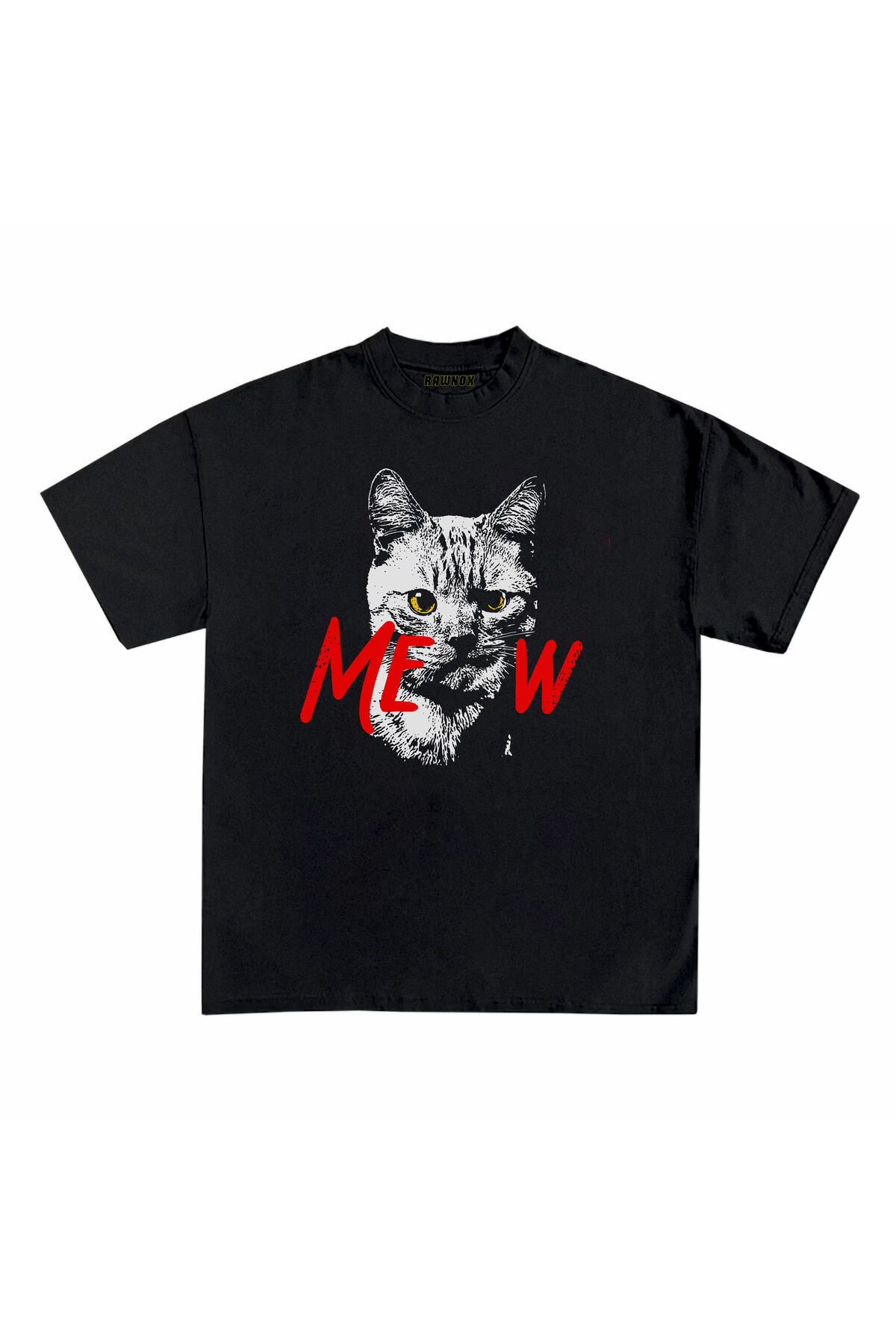 RawNox Unisex Bol Kalıp RawNox Özel Koleksiyon Meow Tshirt