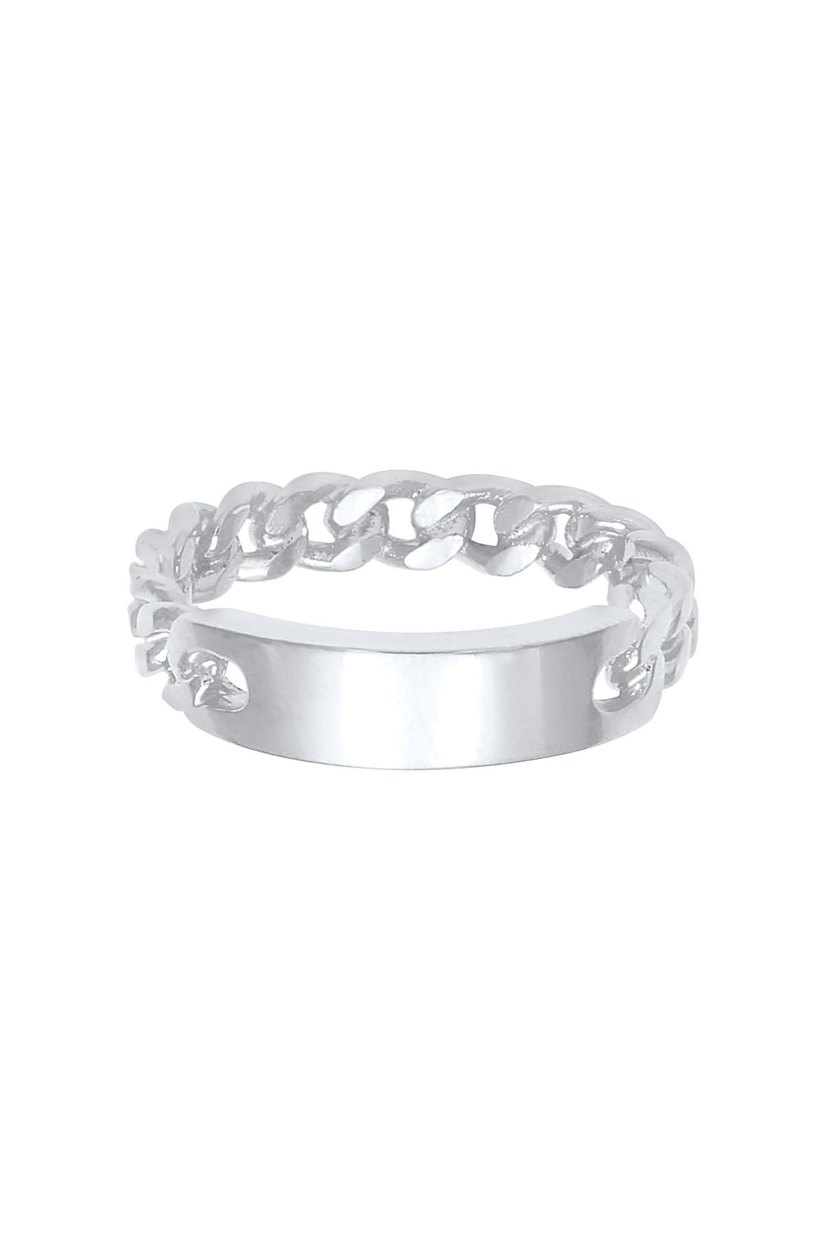 ELLI-Ring Damen Bandring Plättchen Panzerkette Trend Blogger aus 925 Sterling Silber 2