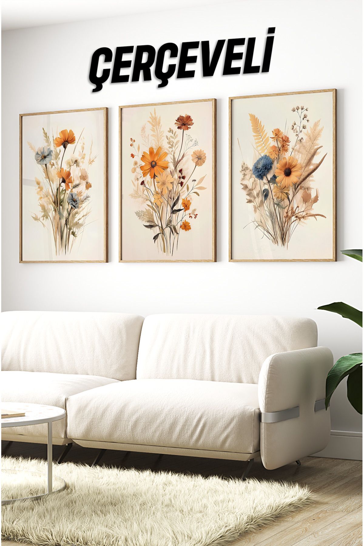 kutuTR Ahşap Çerçeveli Mdf Tablo Seti İSLAMİ Salon Ve Oturma Odası İçin ÇT3087