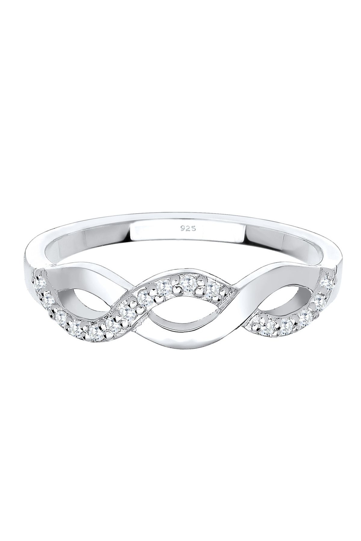 ELLI-Ring Ring Knoten Wellen Infinity Zirkonia 925 Silber 2