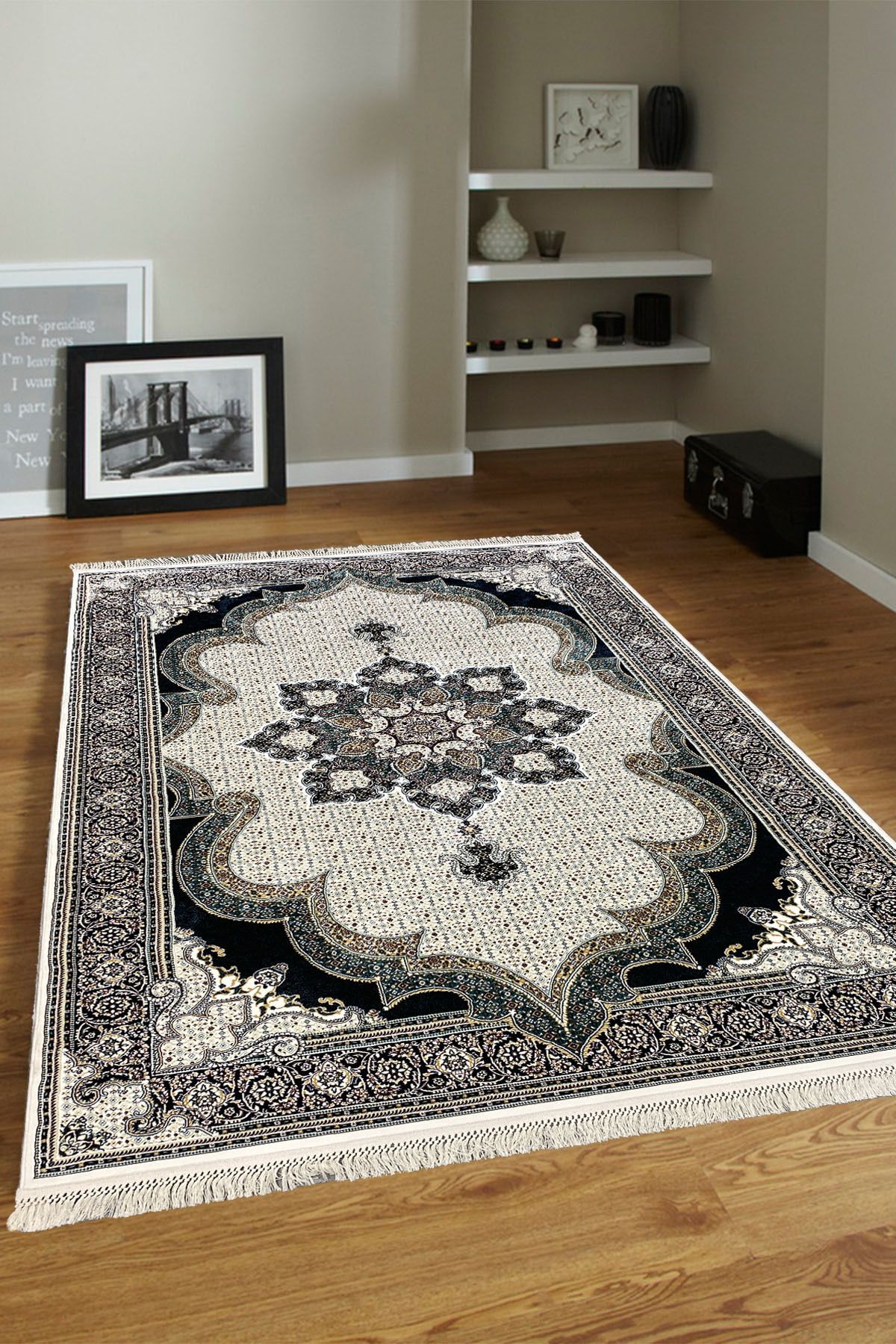 ünalcarpet 4 Metrekare - 6 Metrekare Modern Salon Ve Oturma Odası Halısı Yumuşak Doku Antialerjik Ipek Krem