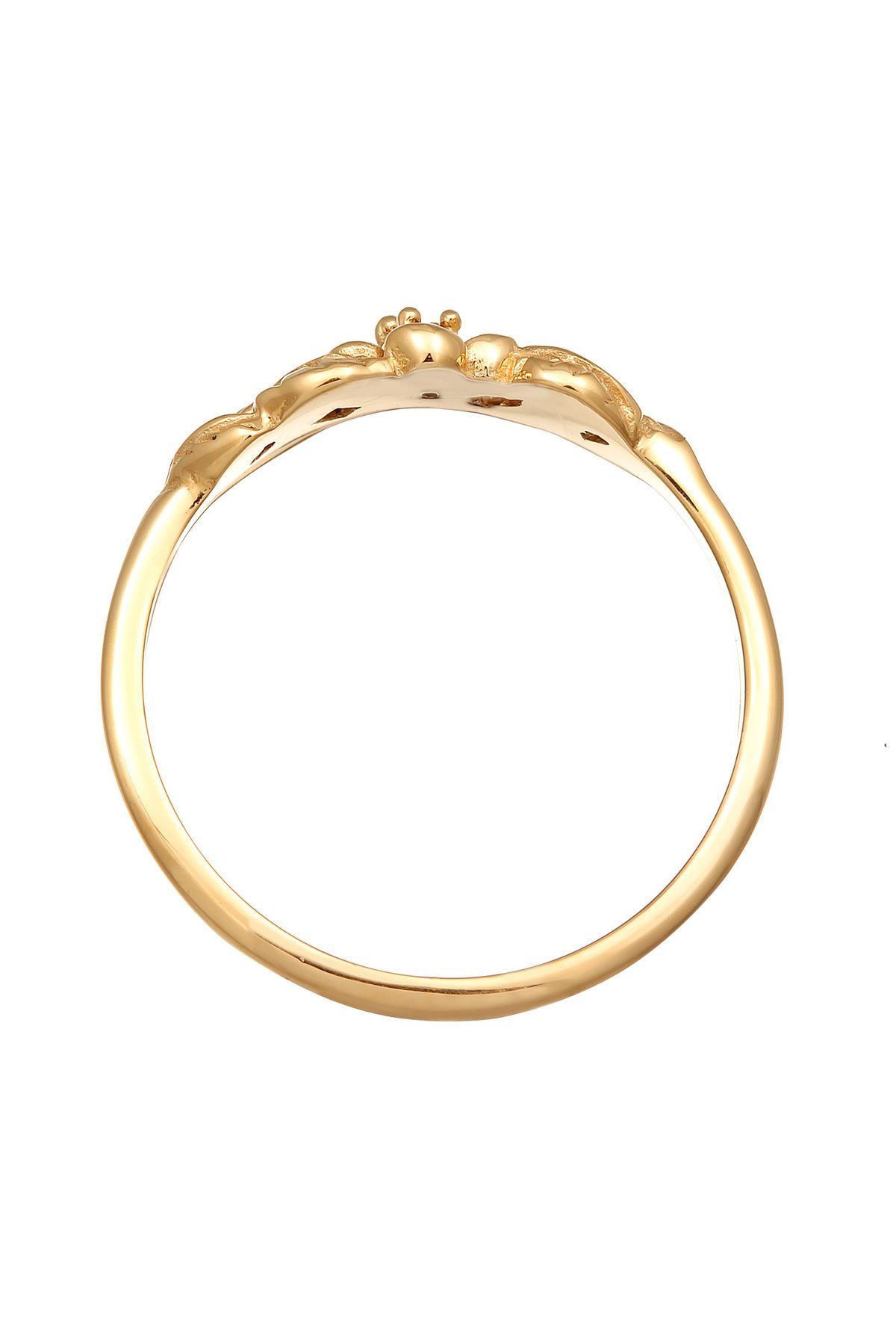 ELLI-Ring Damen Blume Floral mit Synthetischem Rubin in 925 Sterling Silber vergoldet 3