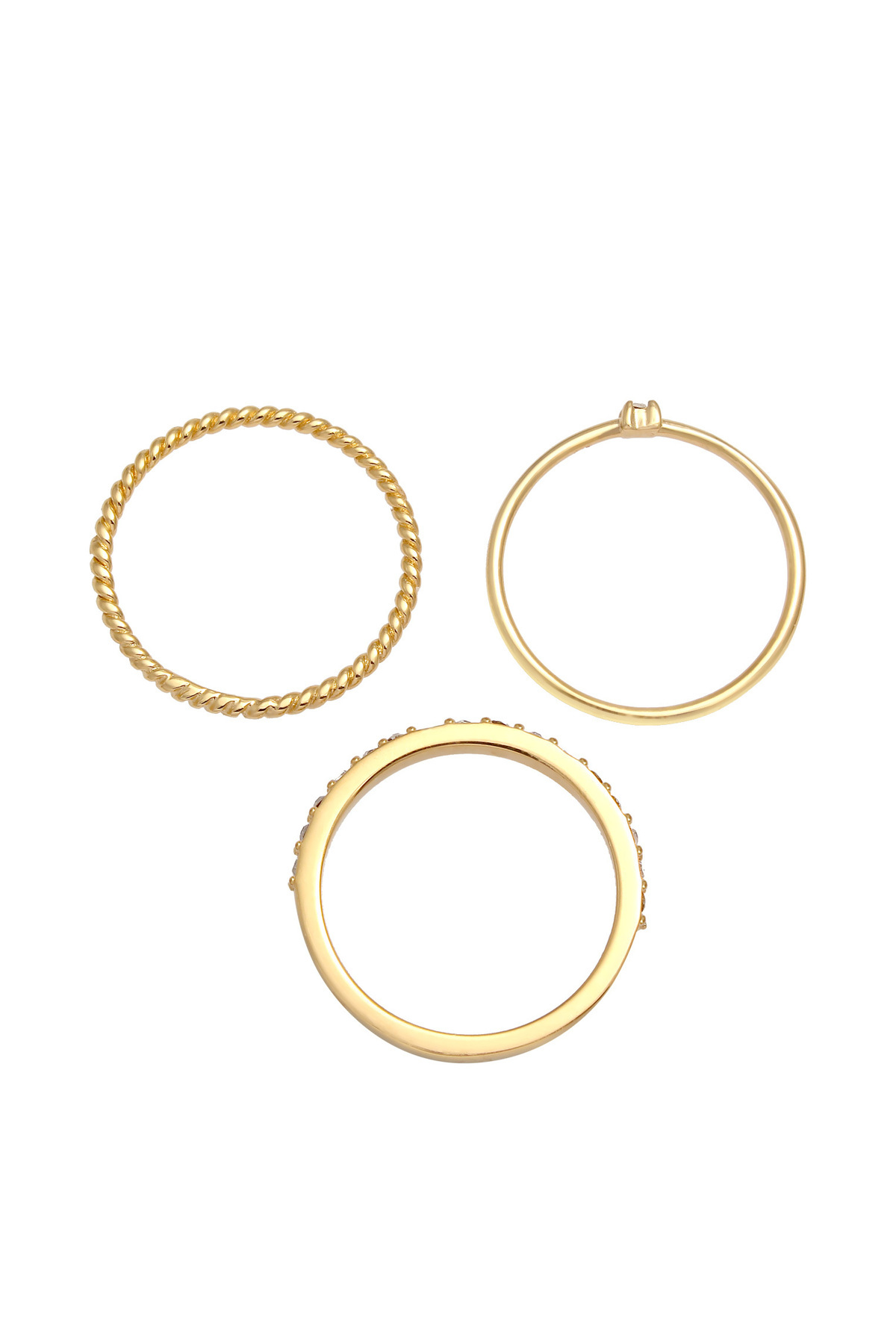ELLI-Ring Damen Stack Elegant Festlicher Lagenlook mit Kristallen in 925 Sterling Silber 3