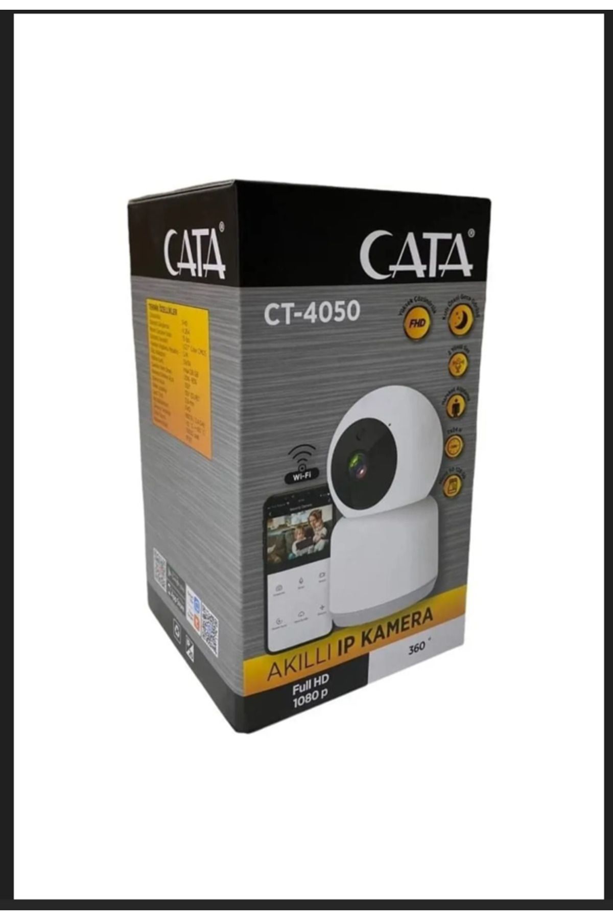 Cata 360 Derece Dönebilen Video Kamera Ev işyeri için FULL HD-1080P Akıllı Ip Kamera Ct-4050