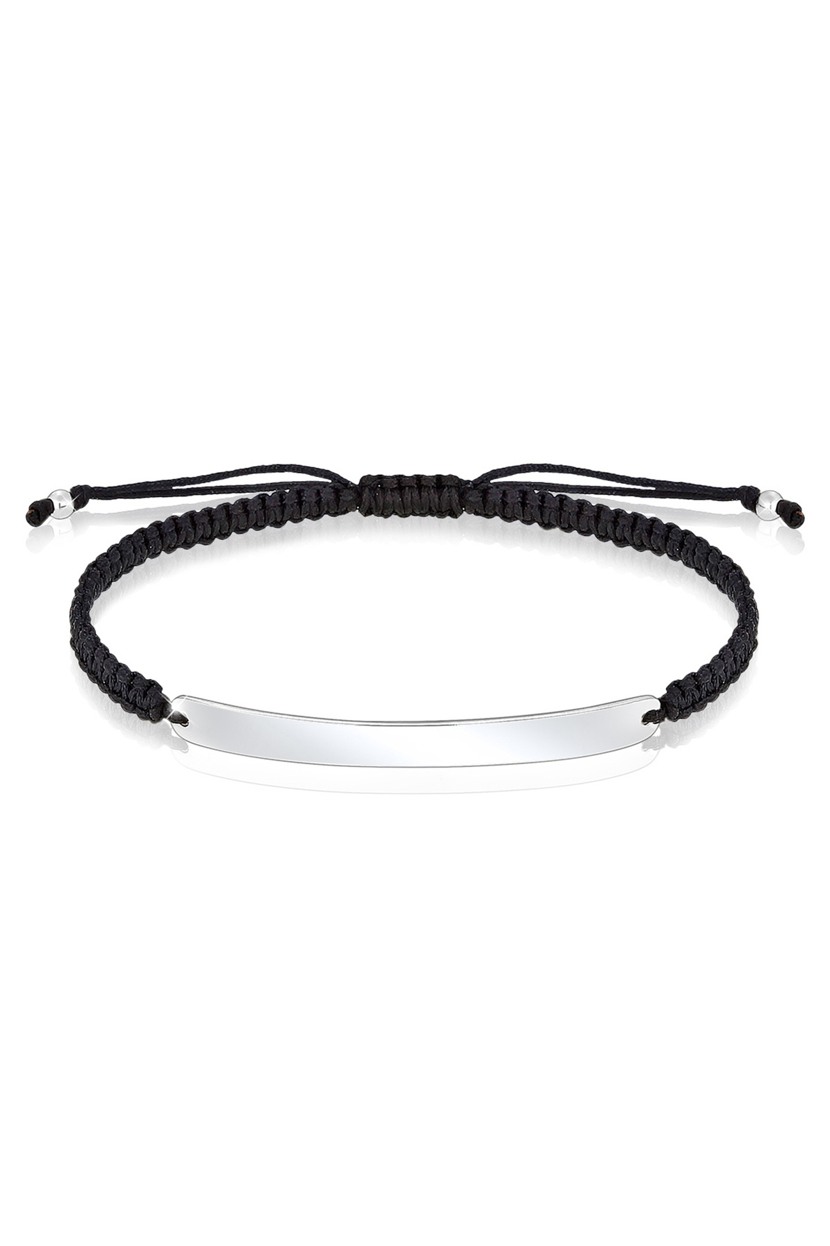 KUZZOI-Bracelet Cool Trend Geo Rechteck Knoten Nylon 925 Silber 1