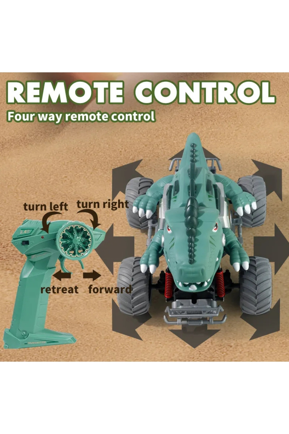TRENDZONE Şarjlı Uzaktan Kumandalı Dinozor Monster Truck 26cm