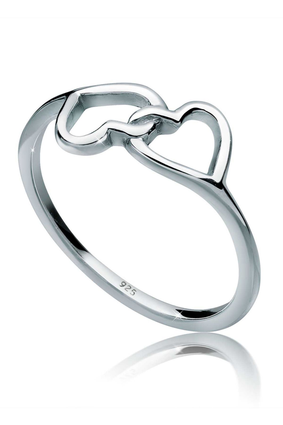 ELLI Ring Herz Symbol Verbunden In 925 Sterling Silber für Damen - 54