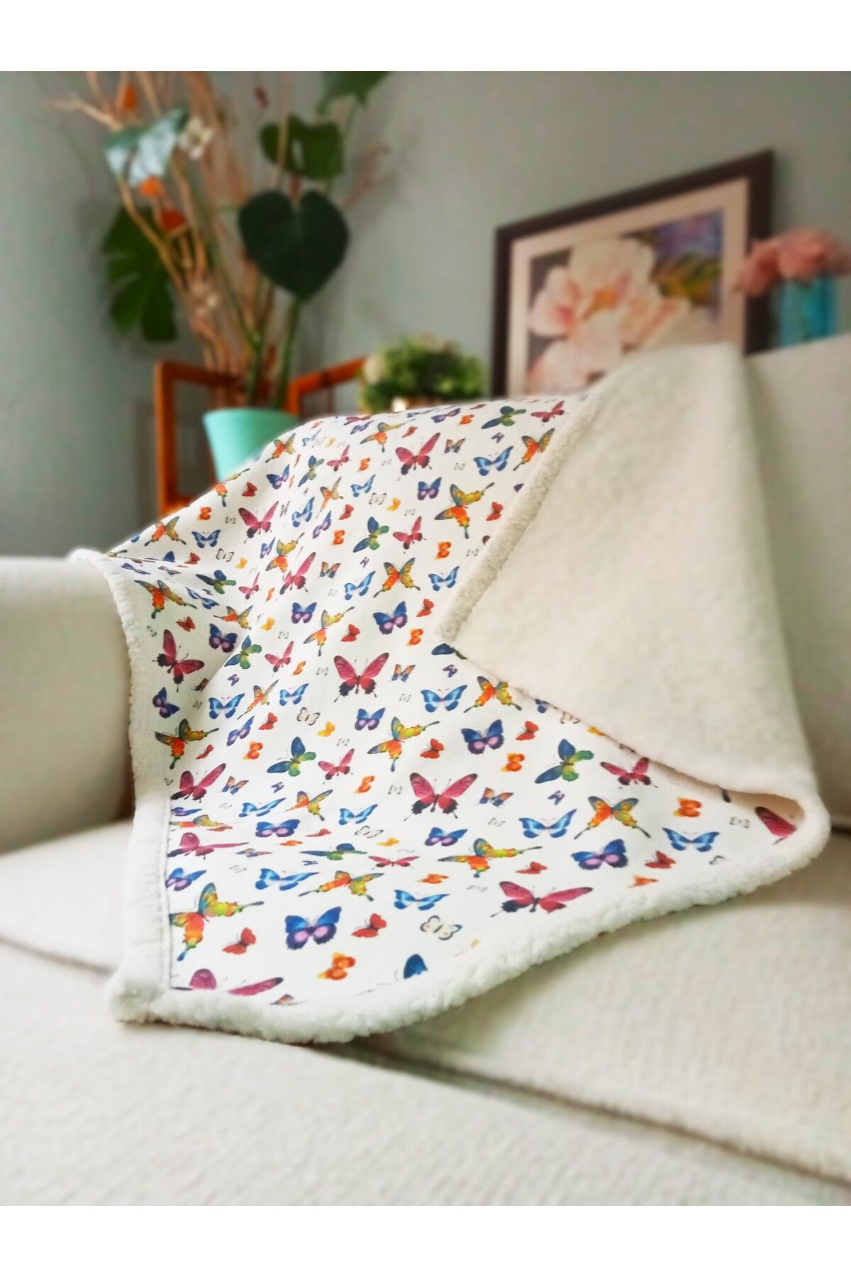 Gatta Yeni Doğan İçin Koyun Tüylü Müslin Bebek Battaniyesi Yumuşak 70x100 cm Kundak Örtüsü