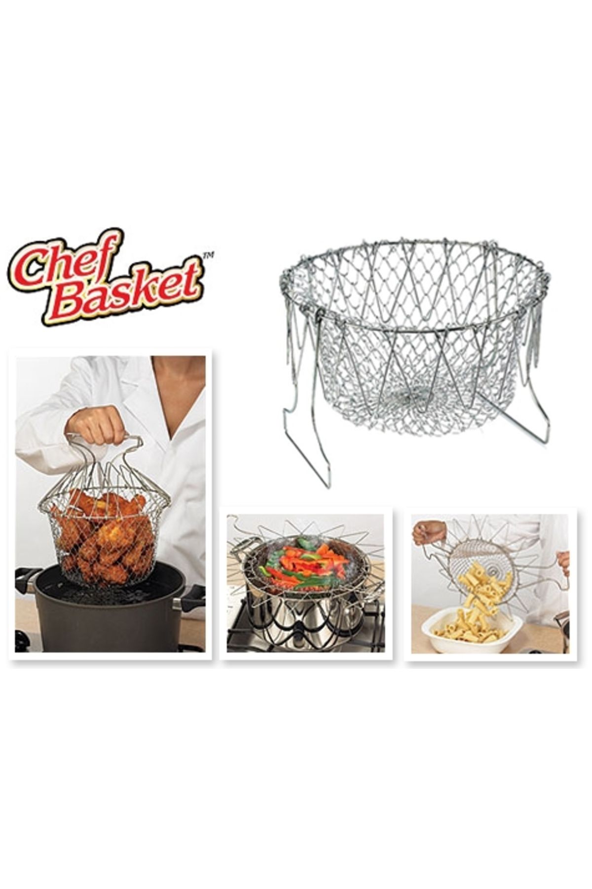 Skygo Chef Basket Çok Fonksiyonlu Pratik Süzgeç