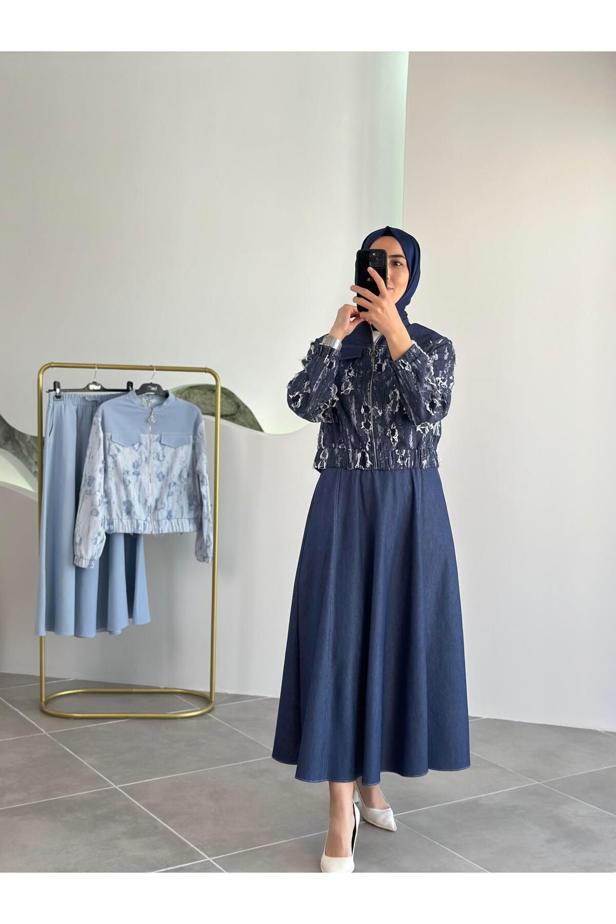 Armine Trend Denim Etekli Takım 25YT667 Lacivert
