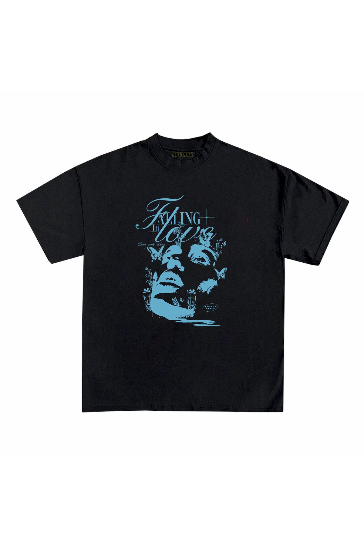RawNox Unisex Bol Kalıp RawNox Özel Koleksiyon Falling in Love Tshirt