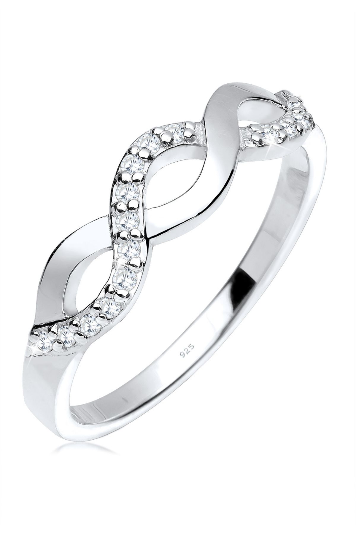 ELLI-Ring Ring Knoten Wellen Infinity Zirkonia 925 Silber 1