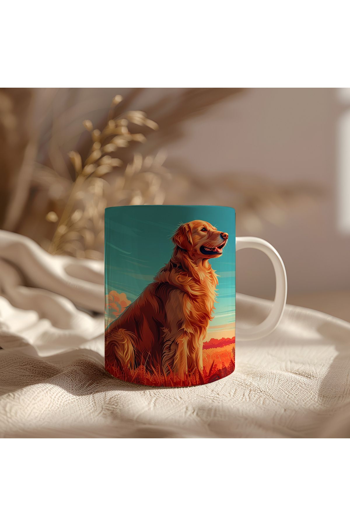 waspandhornet Golden Retriever Manzaralı Kupa