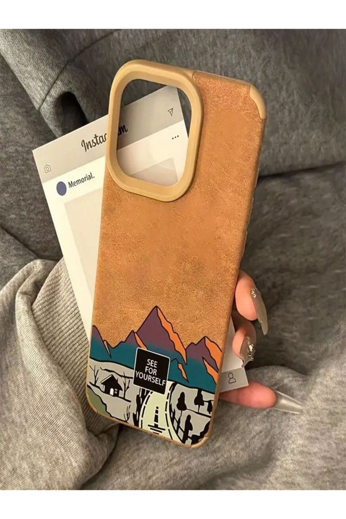 lıons accessorıes İphone 15 Pro Max Uyumlu California Otoyolu Kürk Flip A++ Kalite Kılıf