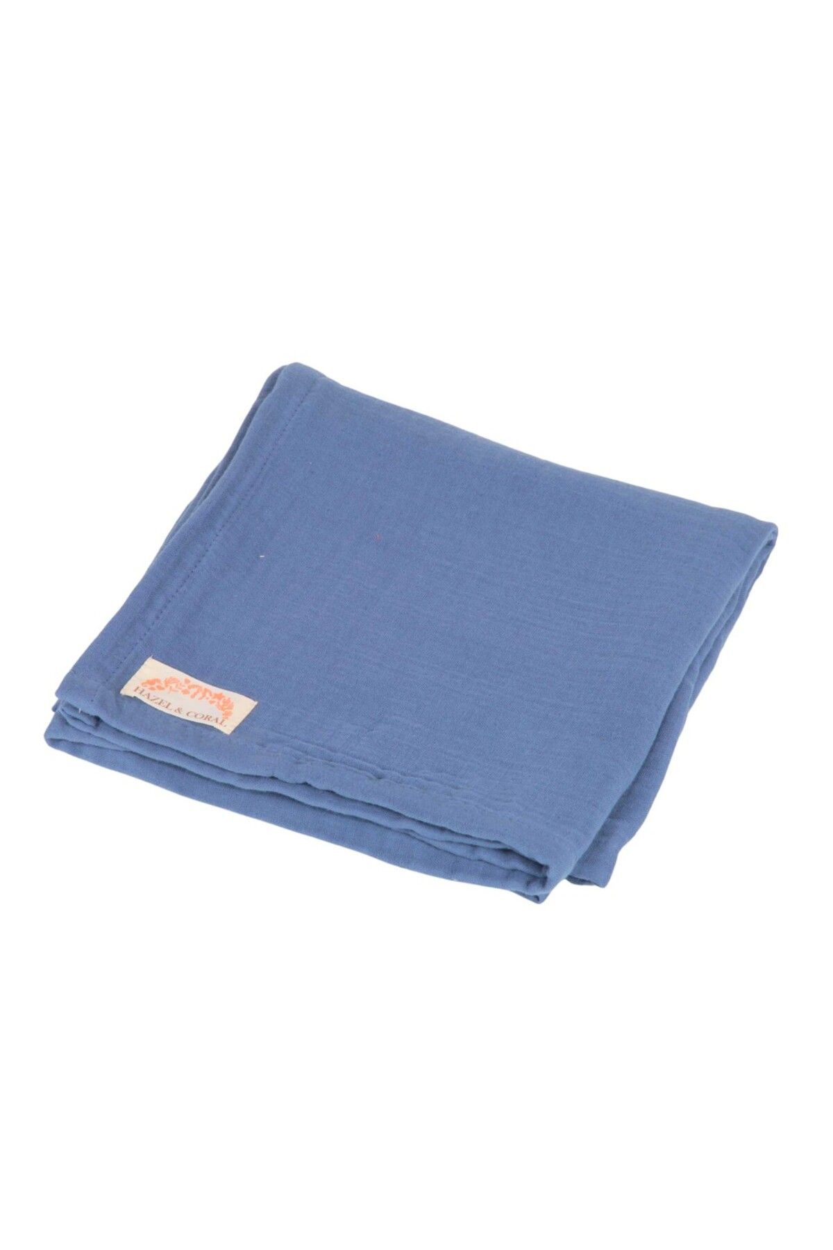 Hazel Coral 4 Katlı Müslin Bebek Örtüsü & Battaniyesi Indigo Mavisi